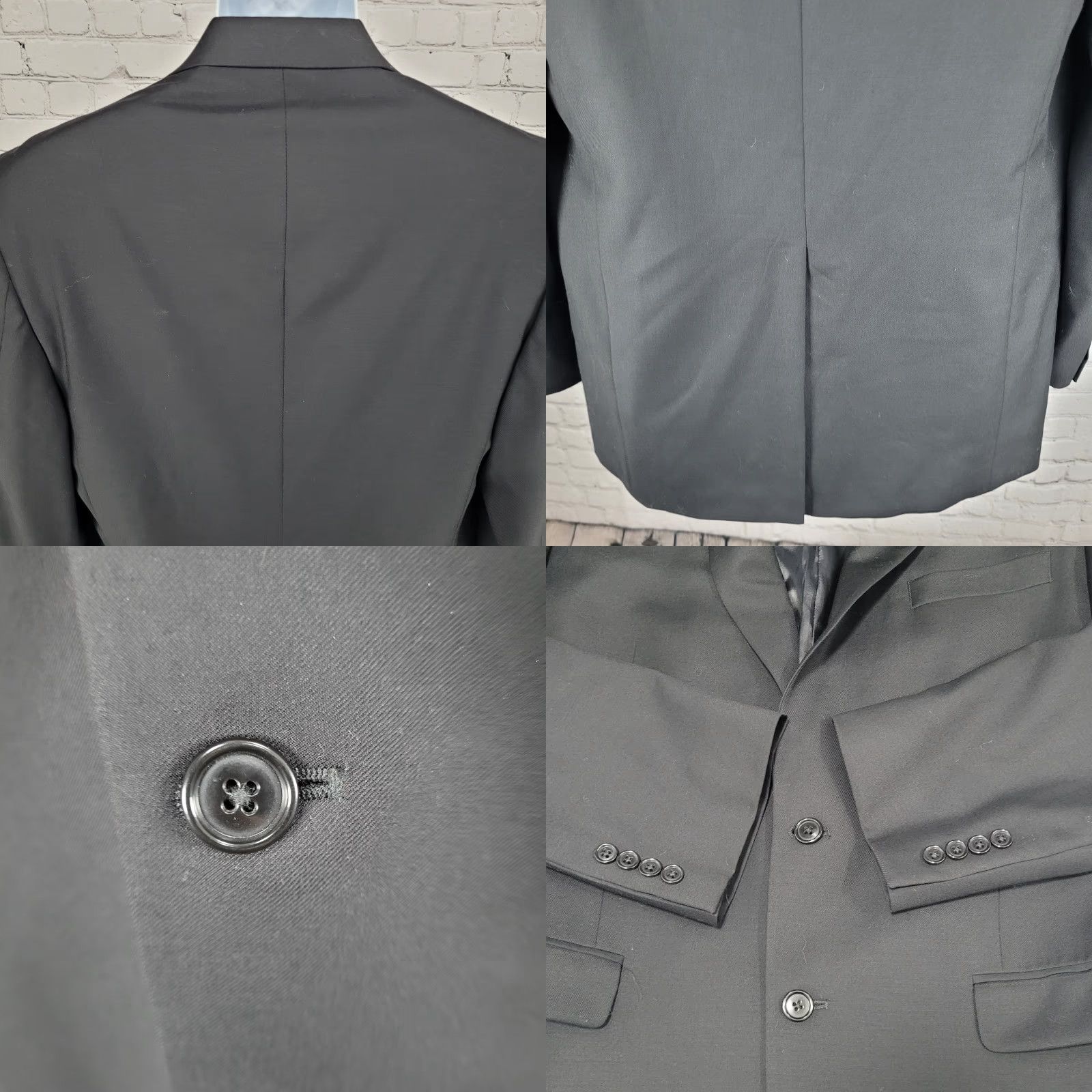 Ralph Lauren Lauren Ralph Lauren Black 100% Wool 2 Button Notch Vented Blazer 41L Men Size 42R - 8 Thumbnail