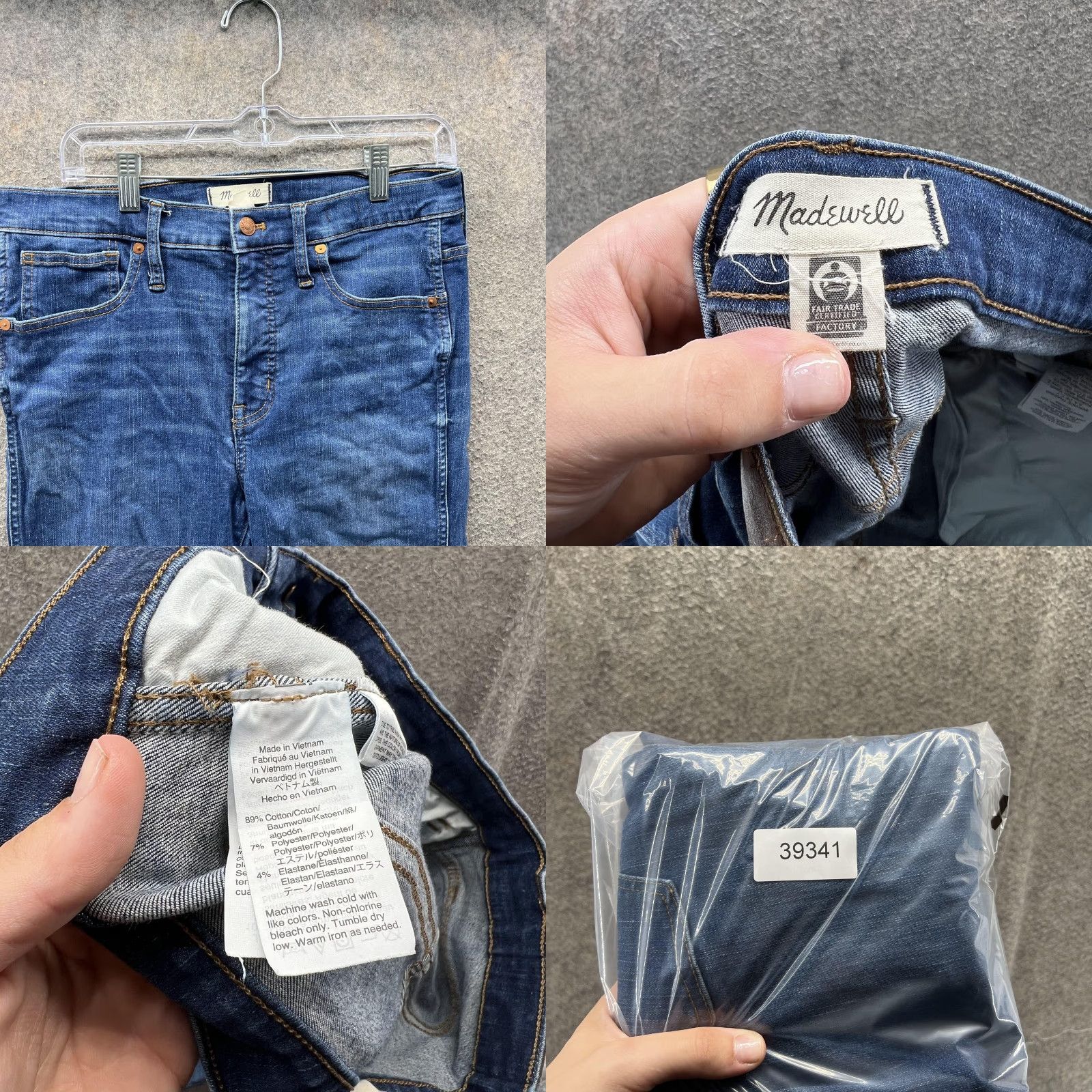 Madewell Madewell Jeans Womens 31 Blue Raw Hem Stretch Denim Ankle 9" High-Rise Skinny Size 24" / US 00 / IT 34 - 8 Thumbnail