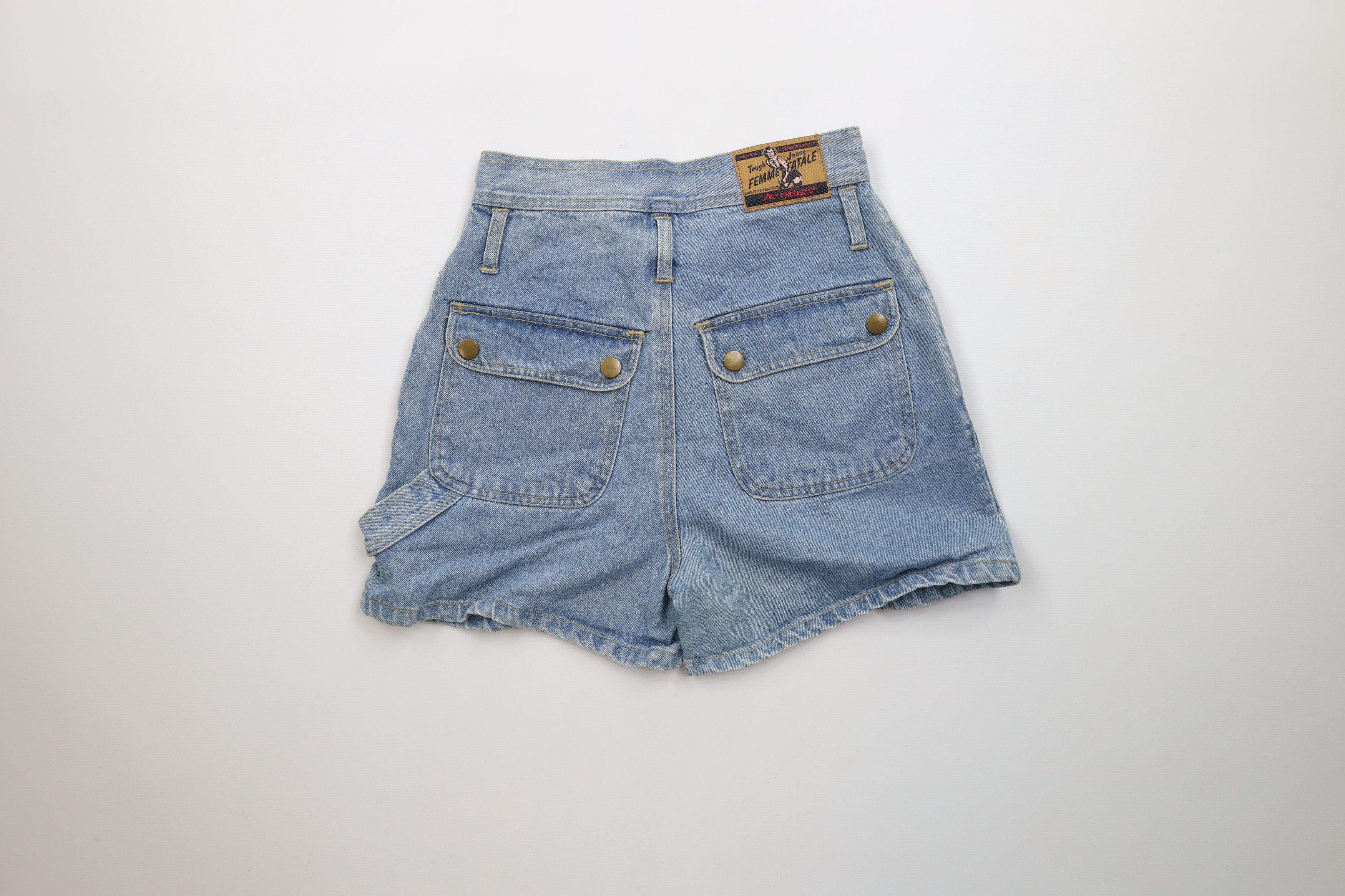 Vintage Vintage 90s Streetwear Pin Up Girl Denim Jean Shorts Blue Size 28" / US 6 / IT 42 - 8 Thumbnail