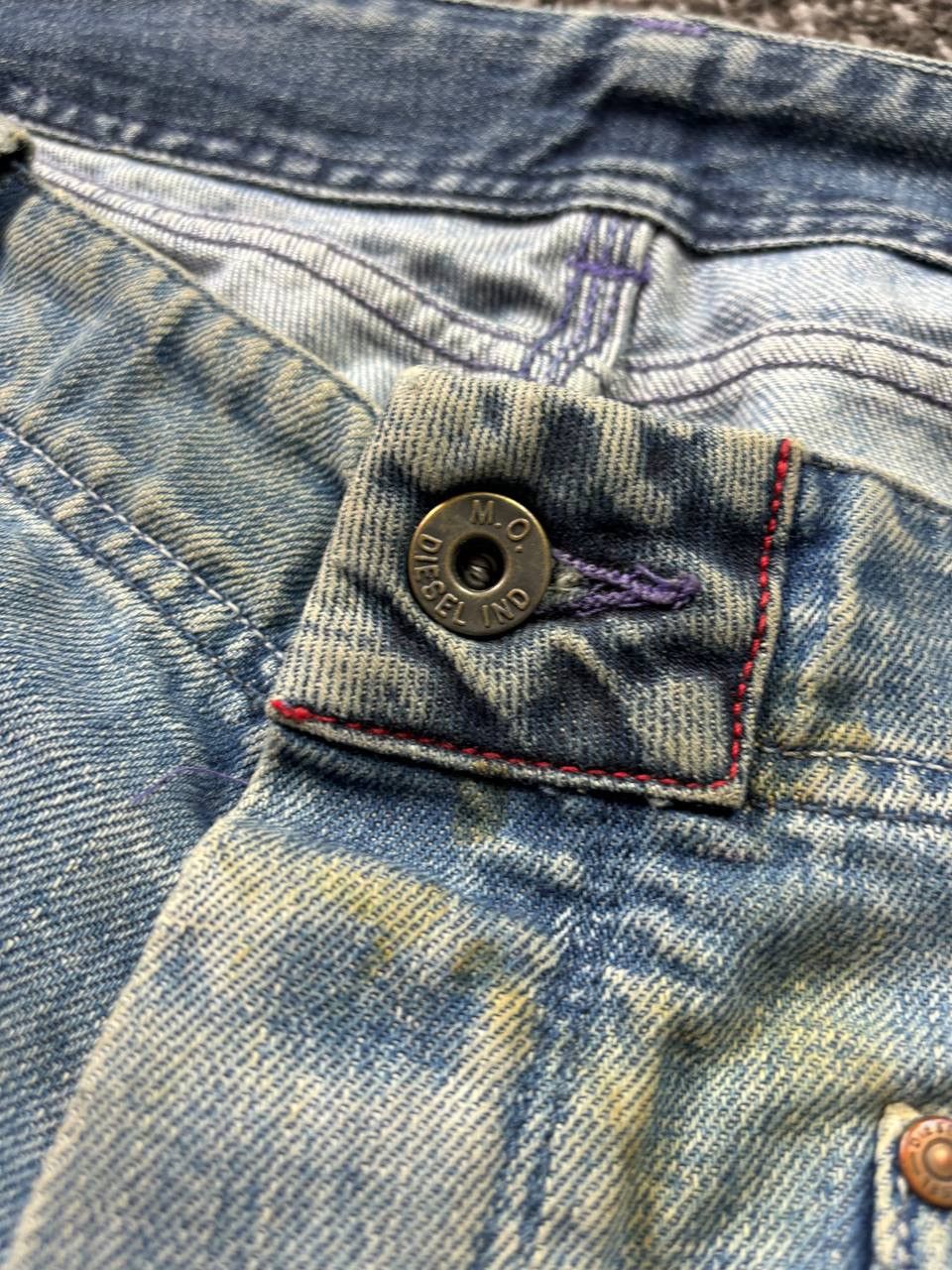 Diesel × Japanese Brand × Vintage Vintage Y2K Diesel Avant Garde faded Denim Logo Shorts Size US 36 / EU 52 - 5 Thumbnail