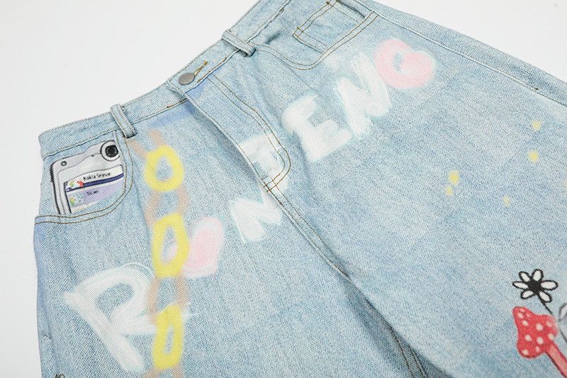 Vintage Men's American Retro Street Graffiti Jeans Size US 32 / EU 48 - 3 Thumbnail
