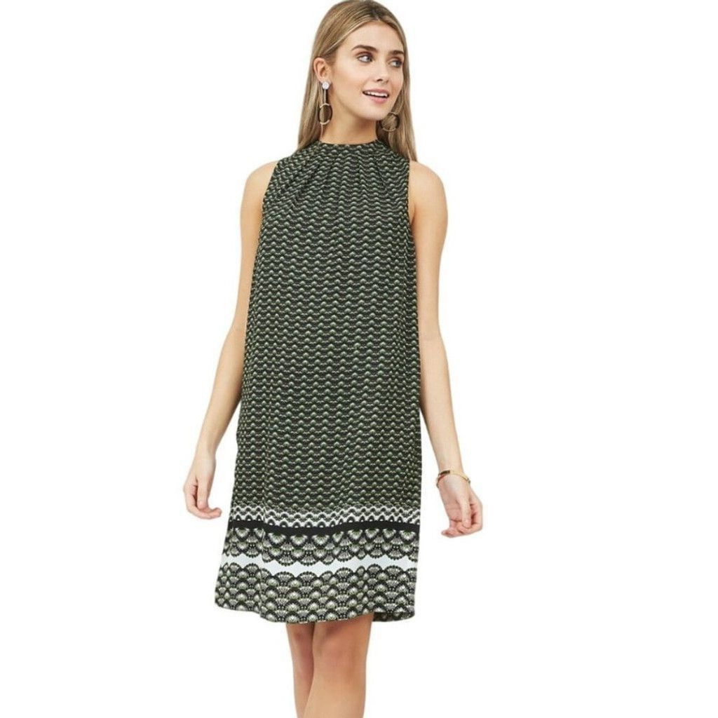 H&M H&M Back Neck Tie Sleeveless GeoAbstract Sheath Dress 6 Size M / US 6-8 / IT 42-44 - 1 Thumbnail