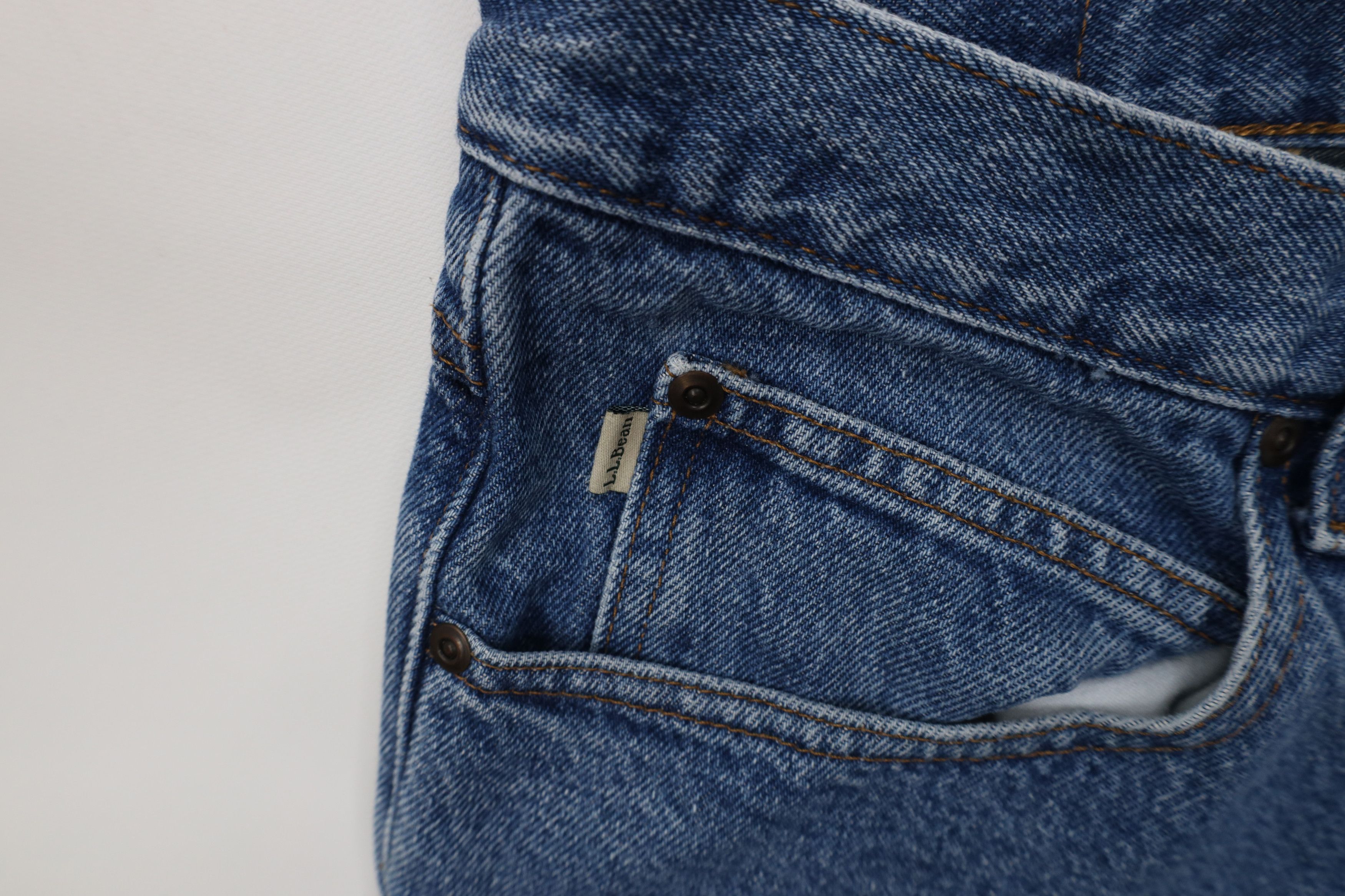 L.L. Bean Vintage LL Bean Fit Faded Flannel Lined Wide Leg Denim Jeans Size US 38 / EU 54 - 7 Thumbnail