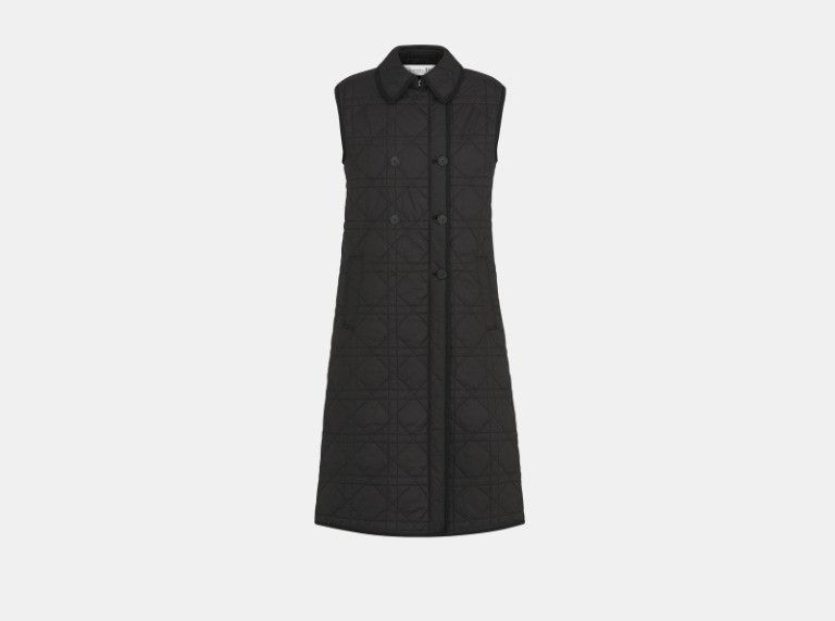 o1w1db10824 2-in-1 Sleeveless Coat in Beige Black