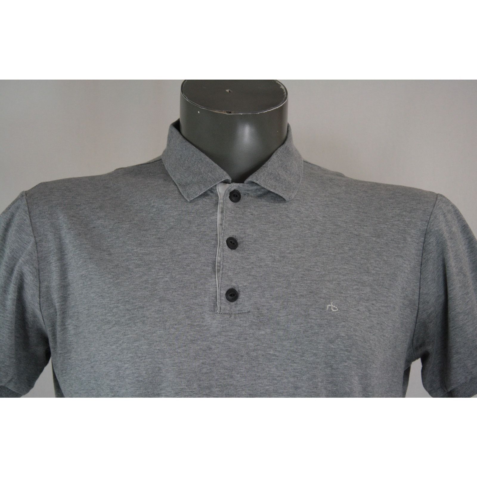 Rag & Bone Rag & Bone Crest Logo Heather Gray Short Sleeve Polo Shirt Size US M / EU 48-50 / 2 - 2 Thumbnail