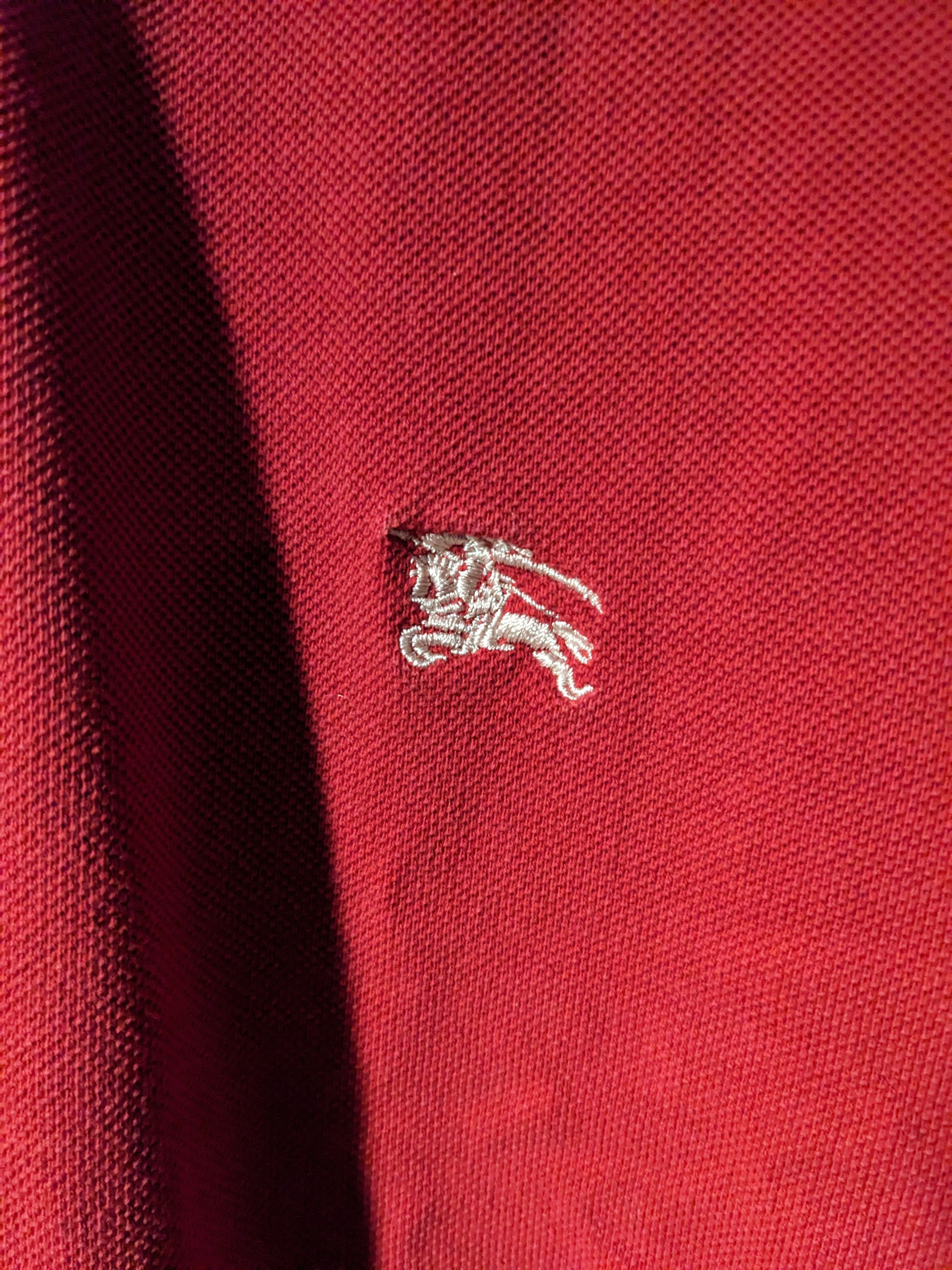 Burberry × Designer Burberry London Classic Fit Red X-Large Polo Shirt Size US XL / EU 56 / 4 - 2 Thumbnail