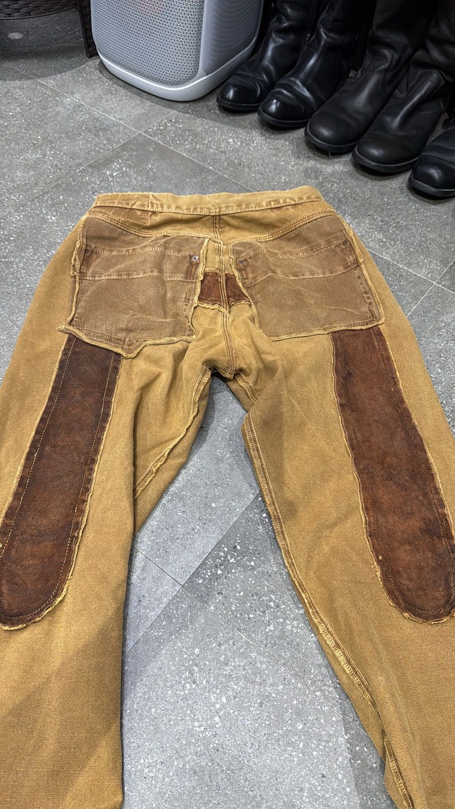 Evisu Rare EVISU Yamane Deluxe Canvas Pants Suede Leather Daicock Size US 32 / EU 48 - 16 Thumbnail