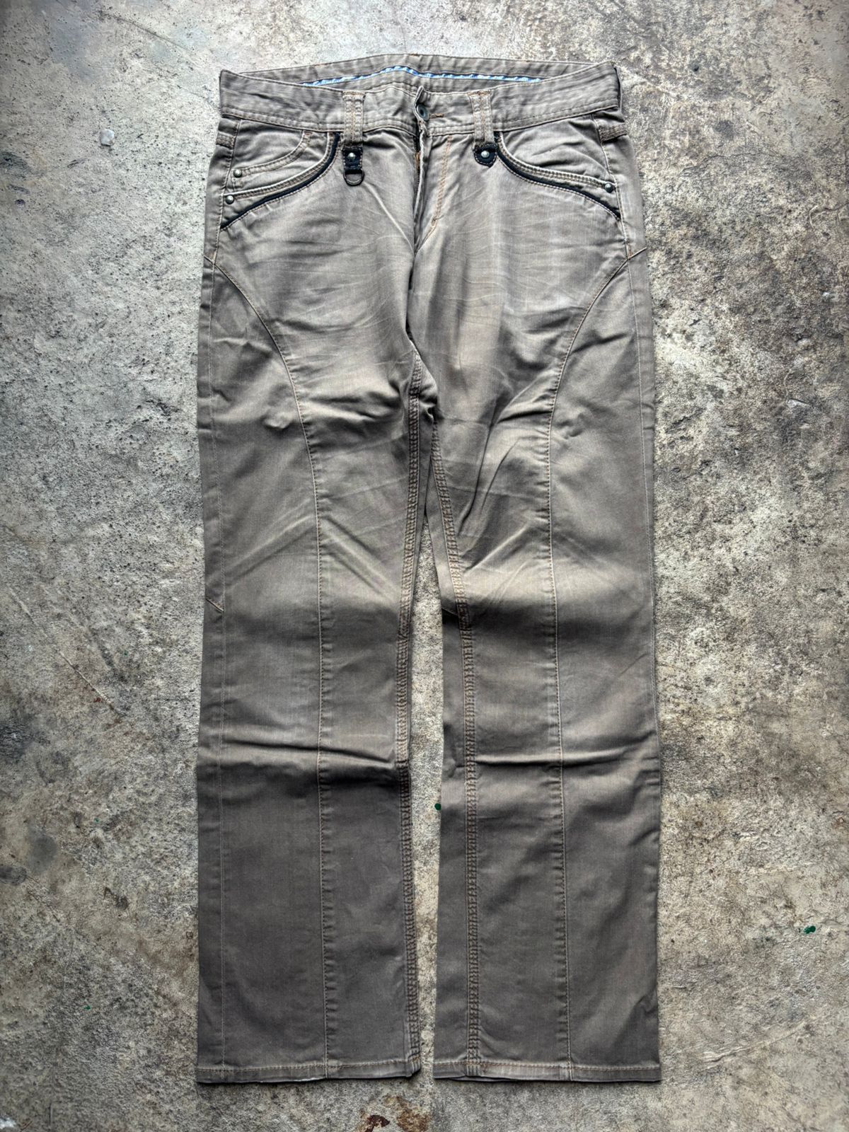Japanese Brand 2000s Nicole Club For Men Panelled Bootcut Pants Size US 31 - 1 Thumbnail
