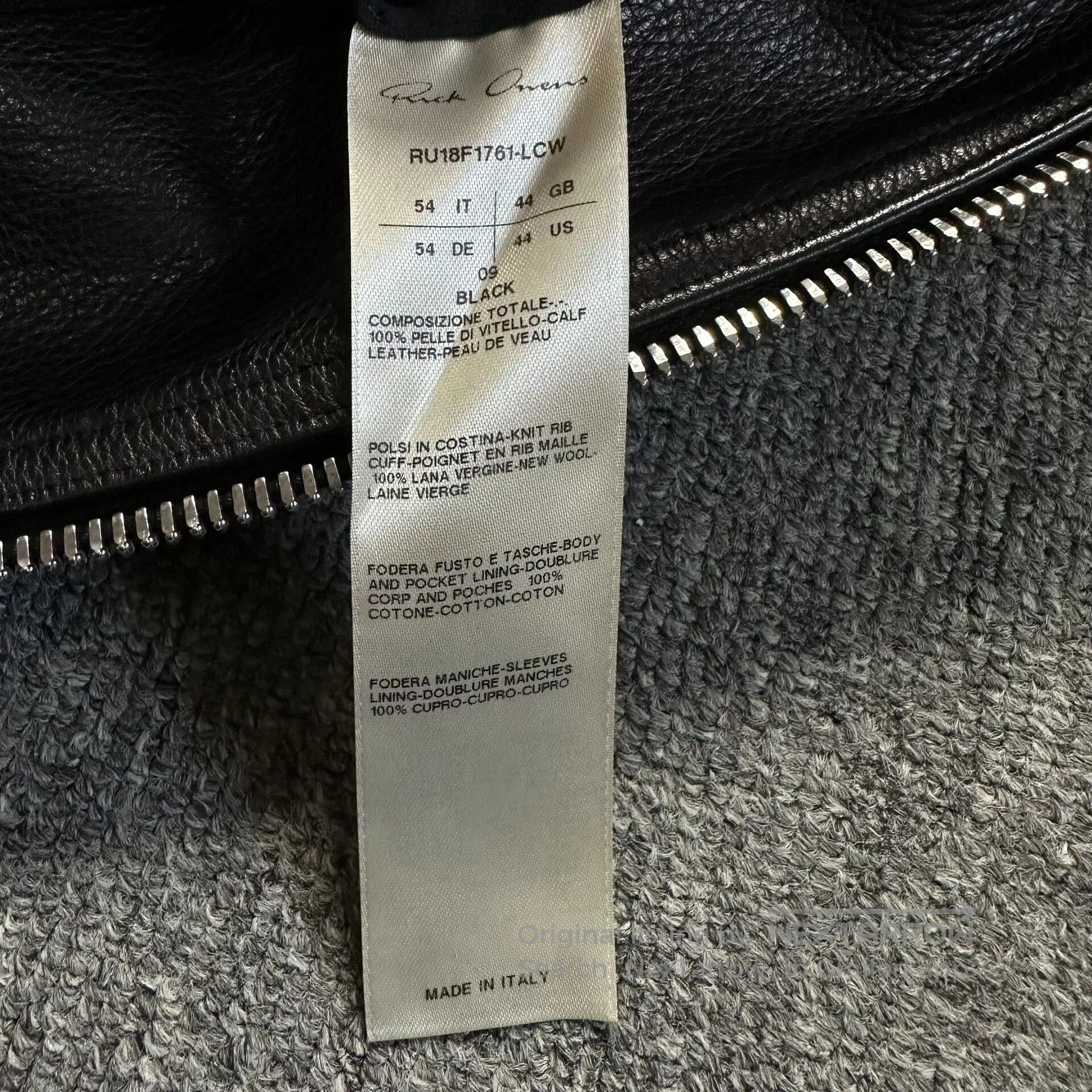 Rick Owens black leather stand collar jacket by rick owens. Size US XXL / EU 58 / 5 - 6 Thumbnail