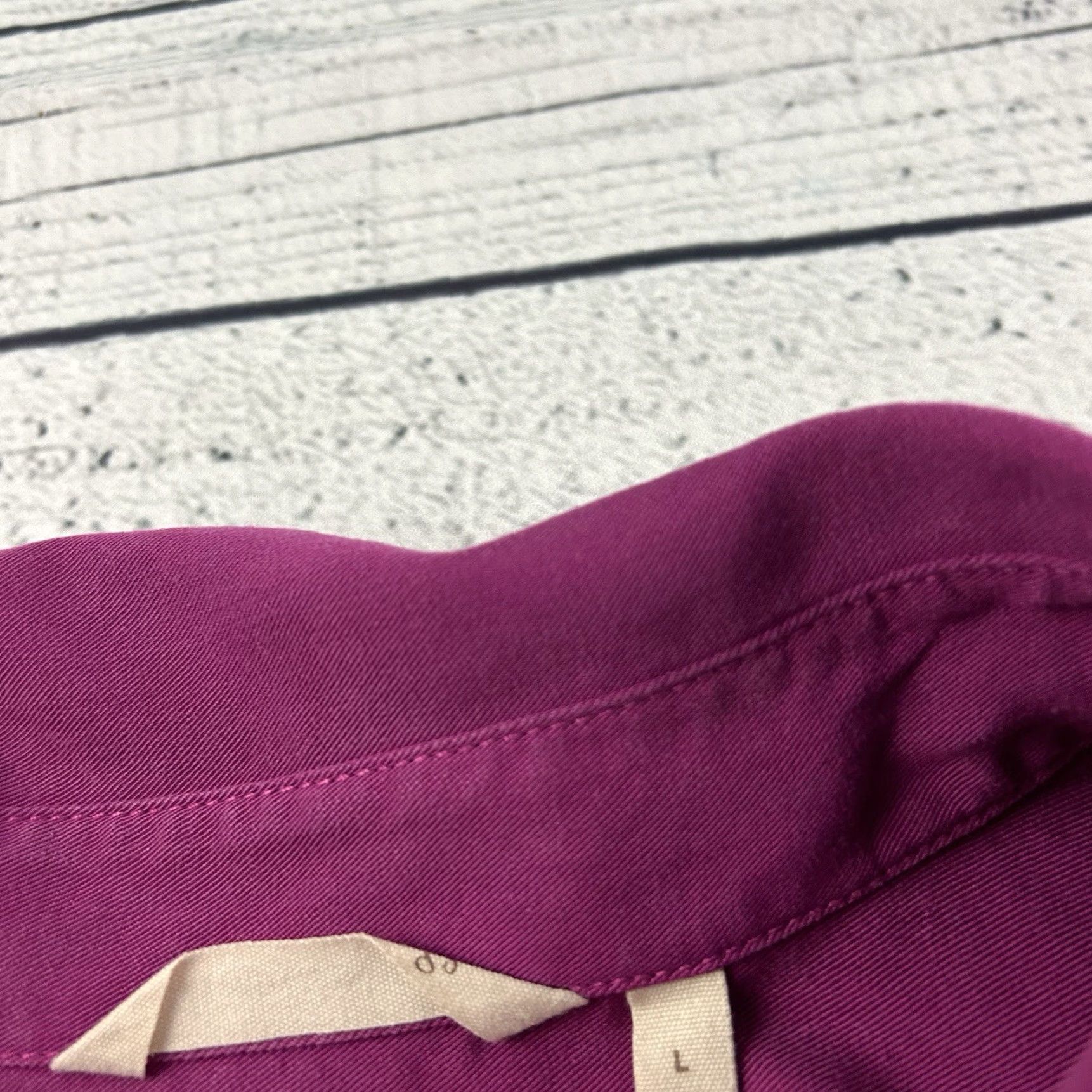 Soft Surroundings Soft Surroundings Shirt Women's Large Purple Long Sleeve Button-Up Tencel Size L / US 10 / IT 46 - 3 Thumbnail