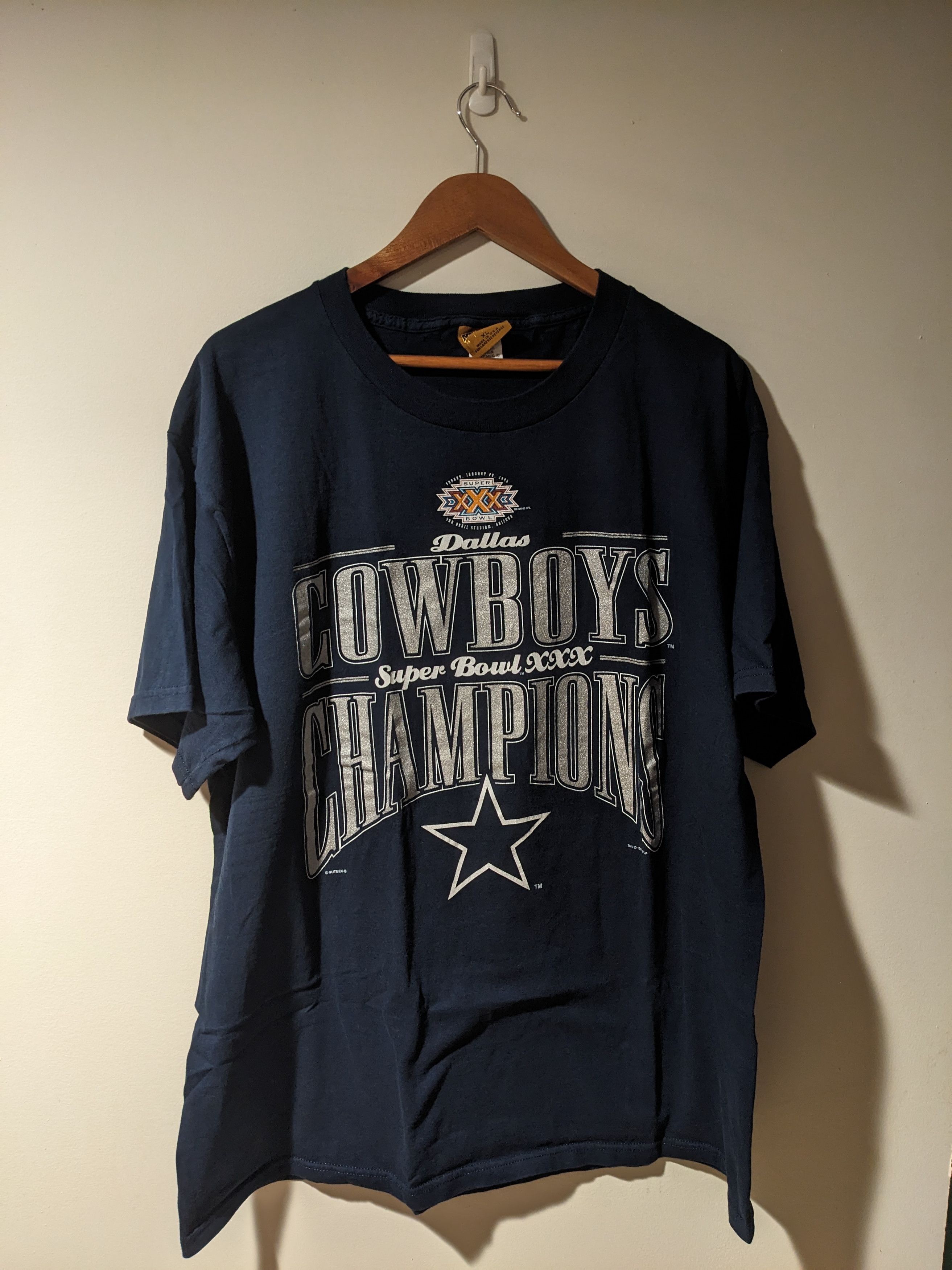 NFL × Vintage Vintage 1996 Super Bowl Dallas Cowboys NFL Football T-Shirt Size US XL / EU 56 / 4 - 1 Thumbnail
