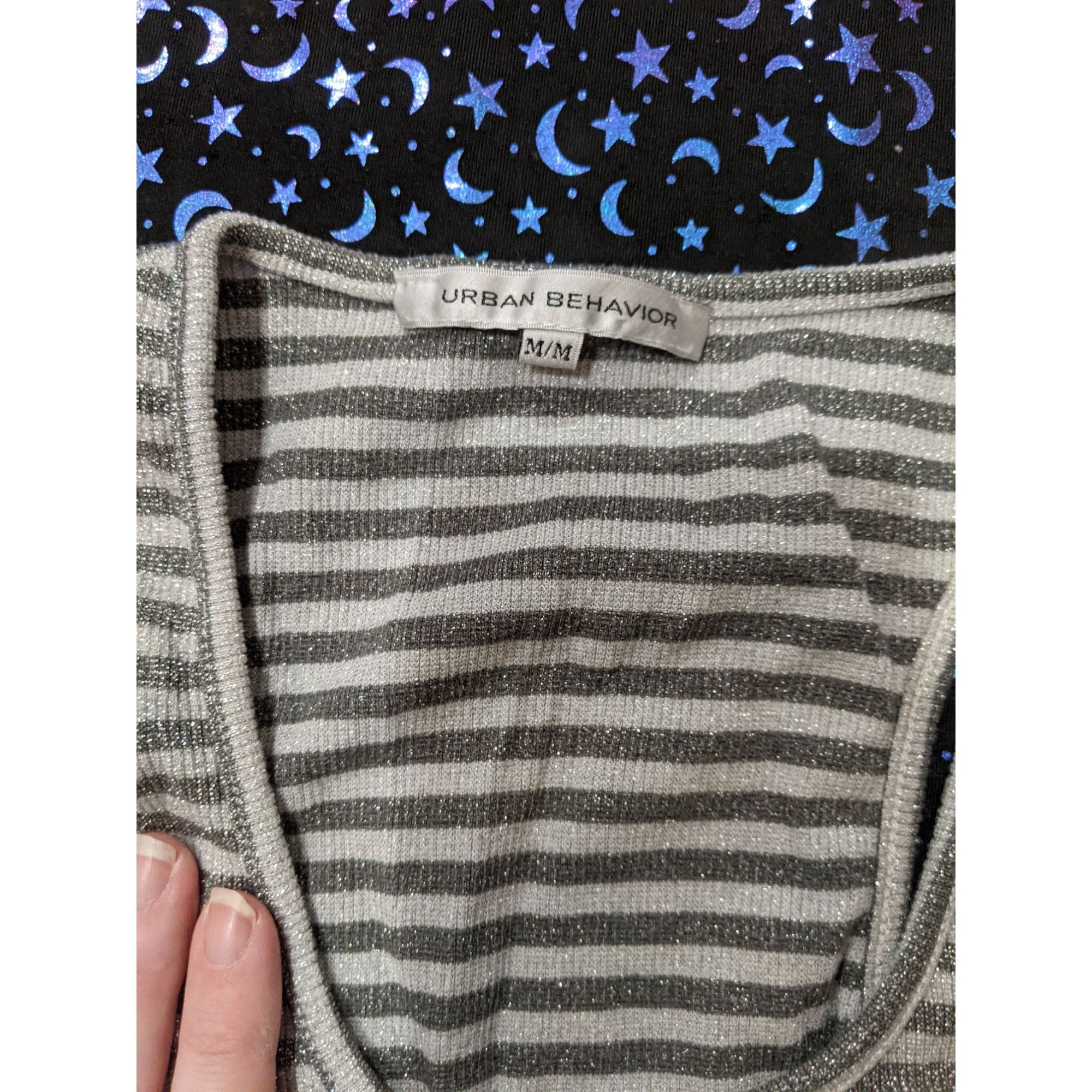 Urban Behavior Urban Behavior Striped Long Shimmer Tank Top Size M / US 6-8 / IT 42-44 - 3 Thumbnail