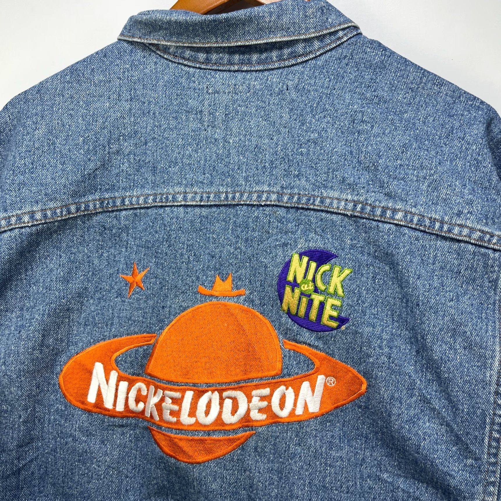 Nickelodeon VINTAGE Nickelodeon 90s Nick At Nite Denim Jacket Bomber 2XL Men Blue Size US XXL / EU 58 / 5 - 2 Thumbnail