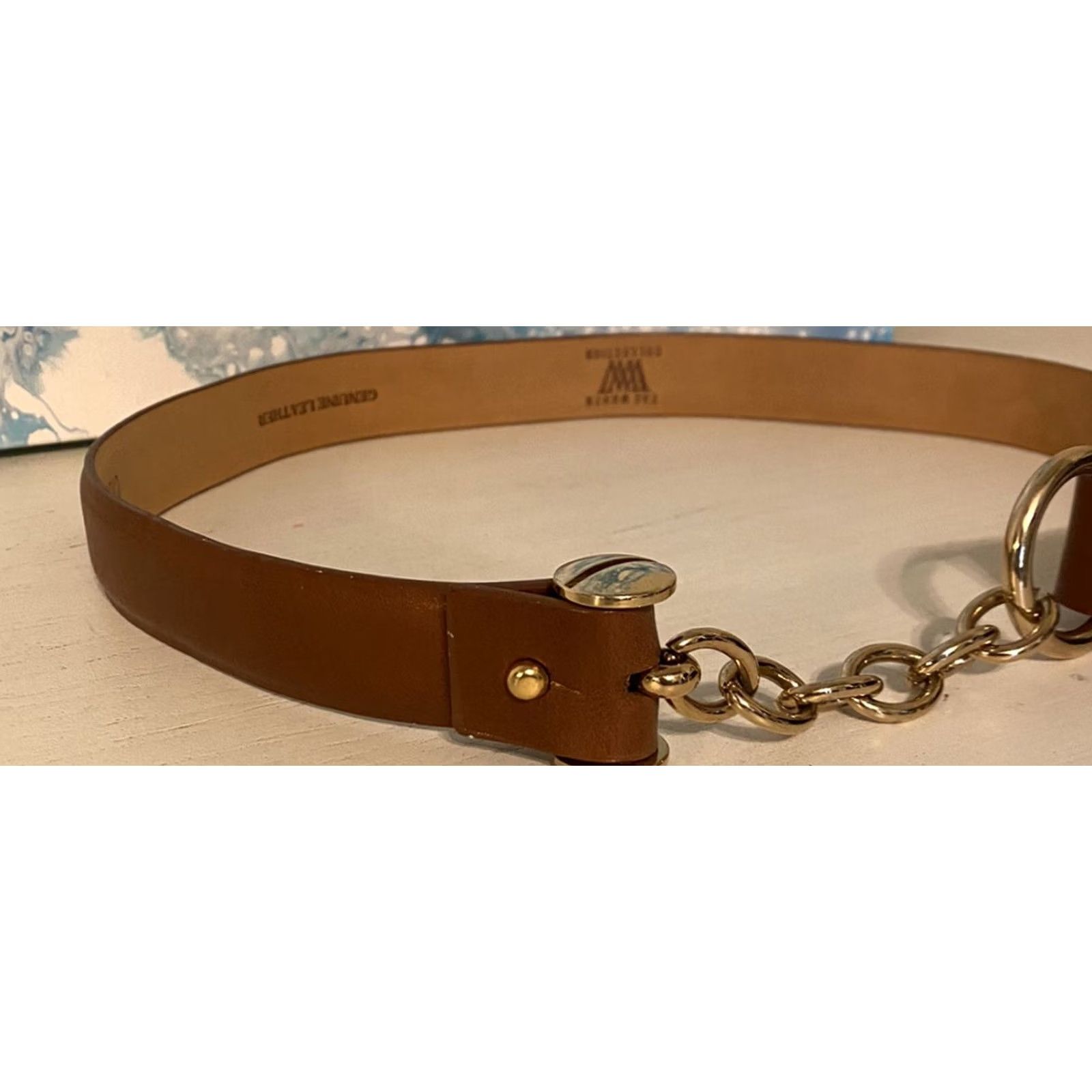 Vintage The World Collection Belt Chain Leather Buckle Genuine Leather Small Brown Womens C101BT00 S Size ONE SIZE - 4 Thumbnail
