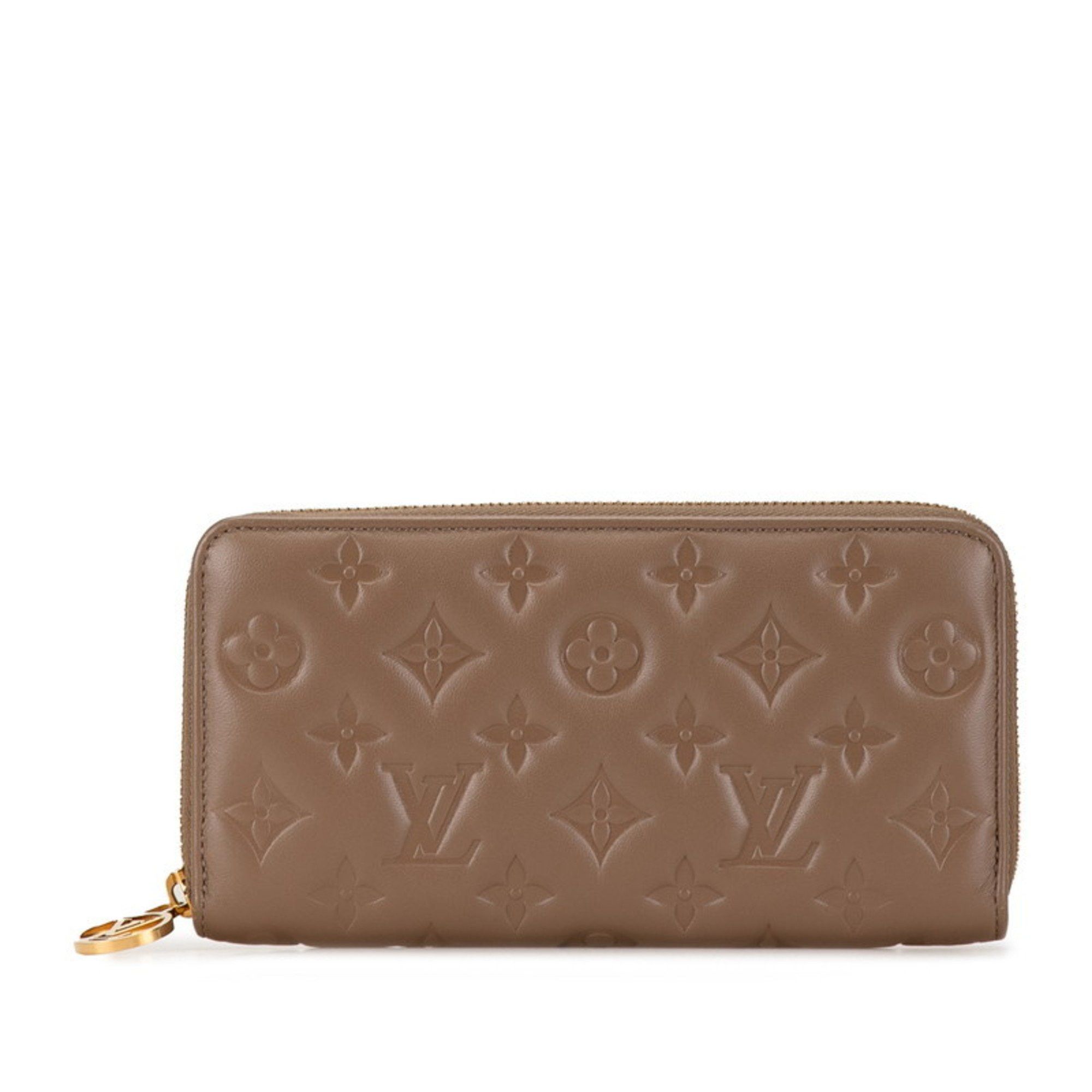 Louis Vuitton Louis Vuitton Monogram Embossed Zippy Wallet Long M81511 Taupe Beige Lambskin Women's LOUIS VUITTON Size ONE SIZE - 1 Thumbnail