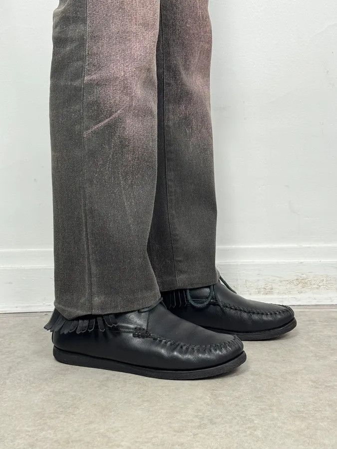 Saint Laurent Paris Yves Saint Laurent Black Leather Fringed Boots Size US 11 / EU 44 - 3 Thumbnail