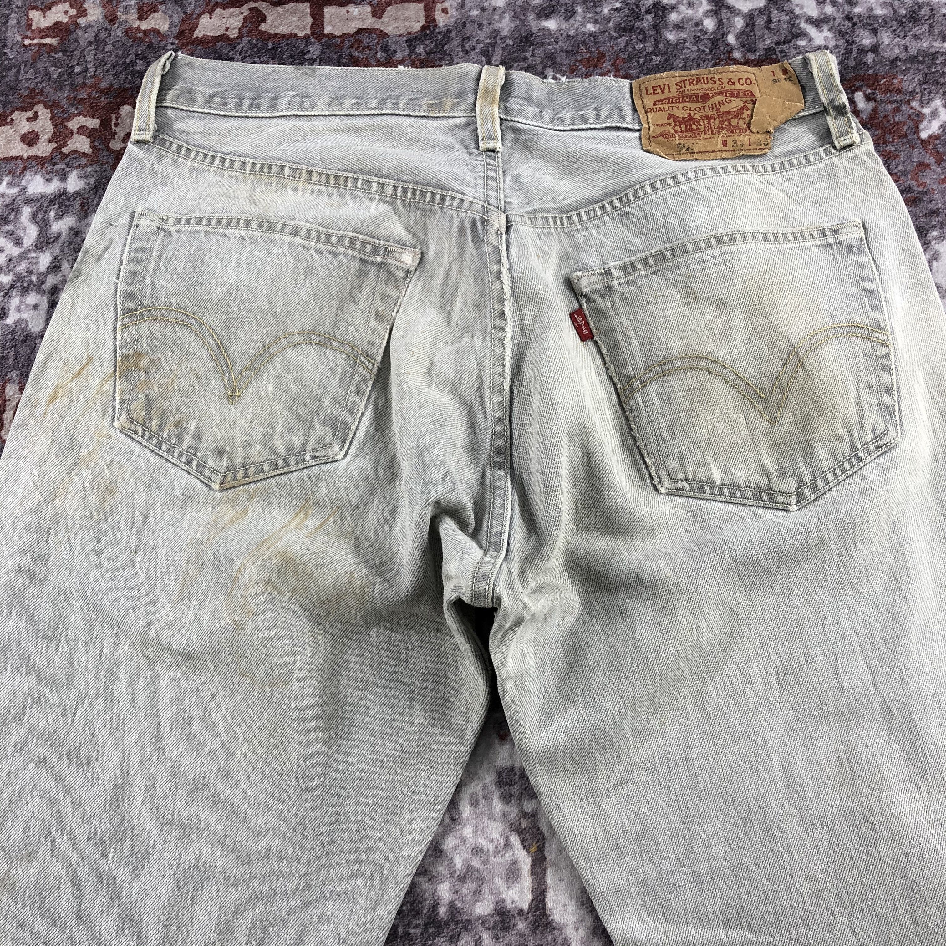 Levi's Vintage Ash Gray Levis 501 Jeans-JM2687 Size US 33 - 5 Thumbnail