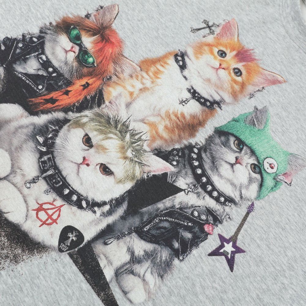 Japanese Brand Men's Street Retro Hip-Hop T-Shirt with Kitten Print Size US M / EU 48-50 / 2 - 4 Thumbnail