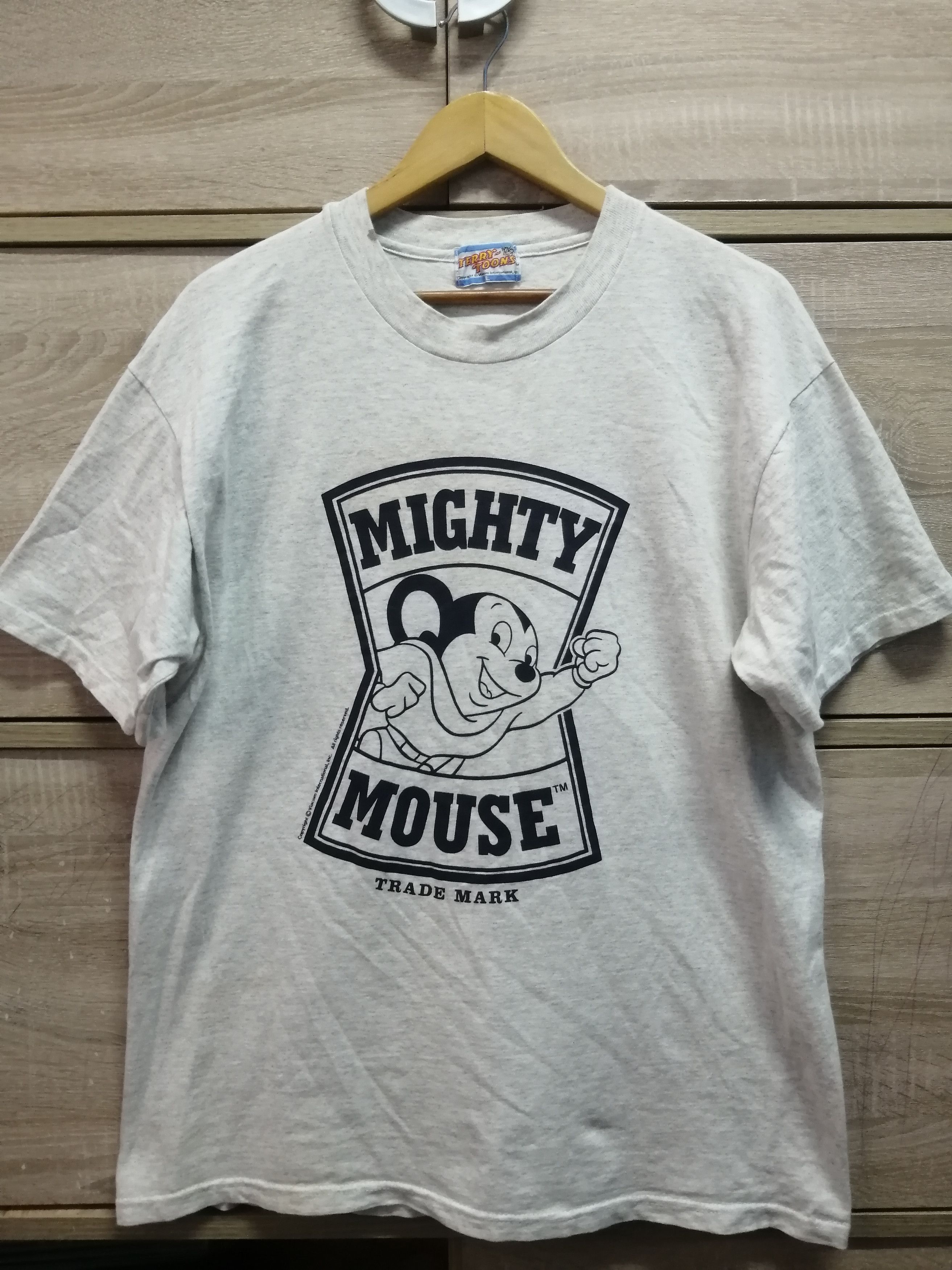 Vintage Thrashed Sun Faded Mighty Mouse Shirt Distressed Grunge Band Size US L / EU 52-54 / 3 - 1 Thumbnail