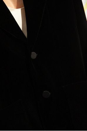 Saint Laurent Paris o1bcso1str1124 Oversized Jacket In Velvet in Black Size XXL / US 16-18 / IT 52-54 - 5 Thumbnail