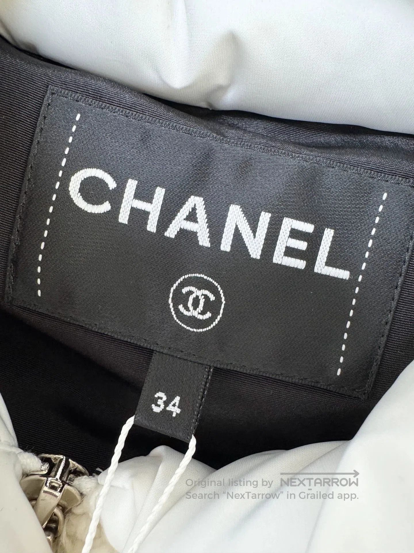 Chanel Chanel White Lace Trimmed Down Jacket. Size US S / EU 44-46 / 1 - 4 Thumbnail