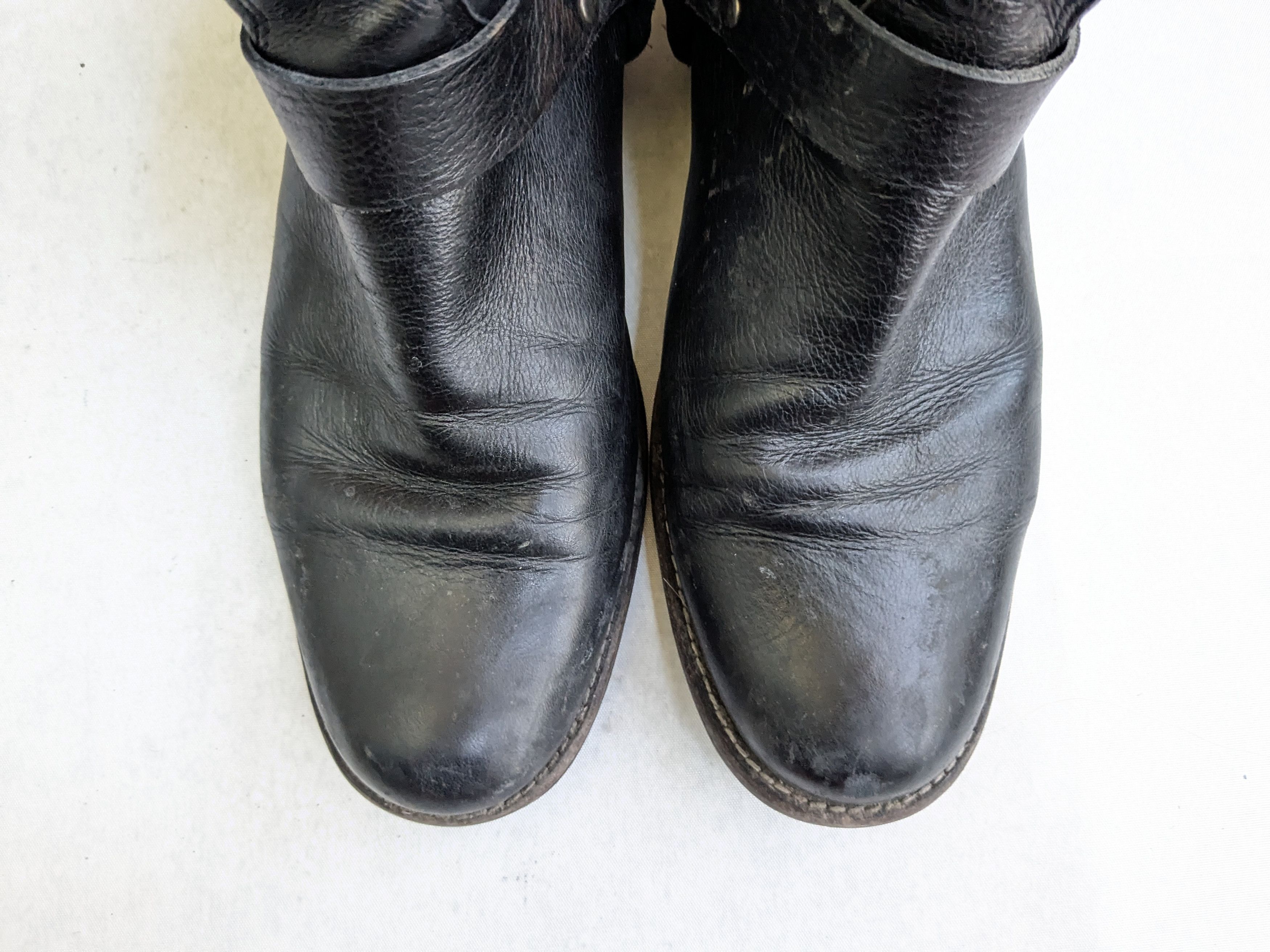 Frye Frye Harness Boots Black 7.5 D Back Zip Straps Size US 7.5 / EU 40-41 - 4 Thumbnail