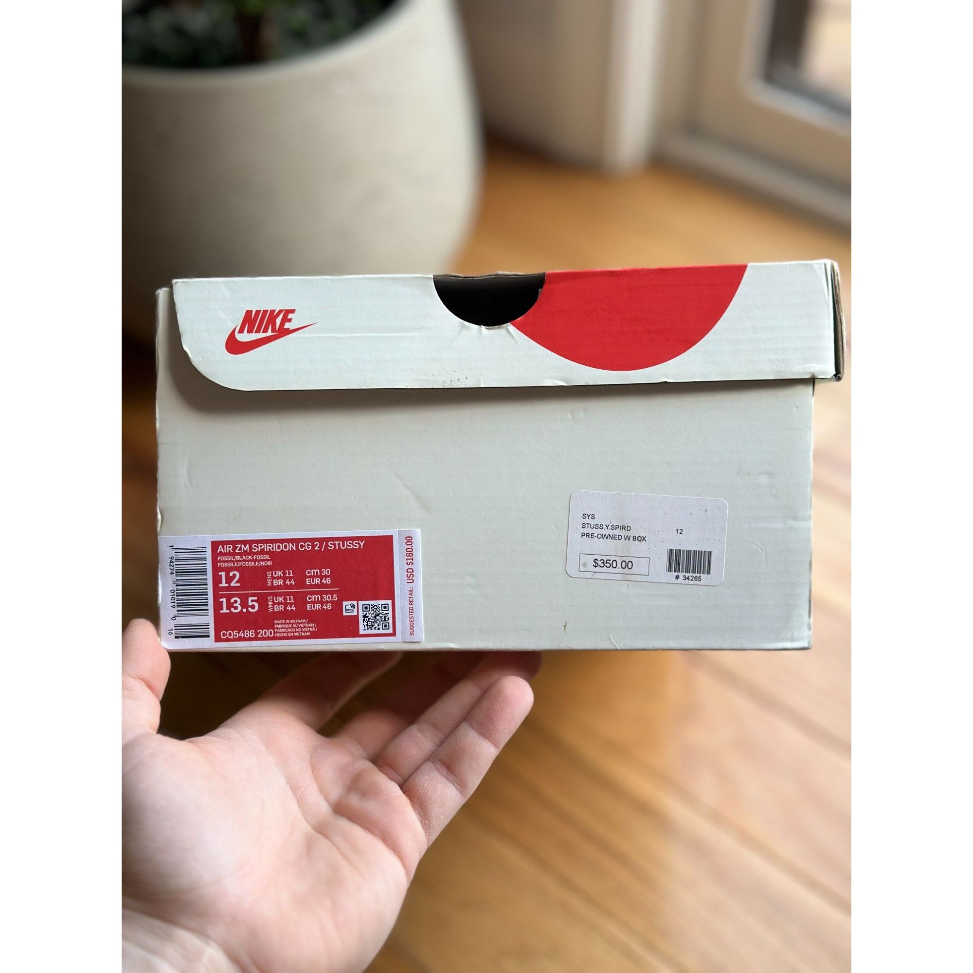 Nike NIKE STUSSY X AIR ZOOM SPIRIDON CAGED 2 'FOSSIL' LIMITED SOL Size US 12 / EU 45 - 10 Thumbnail