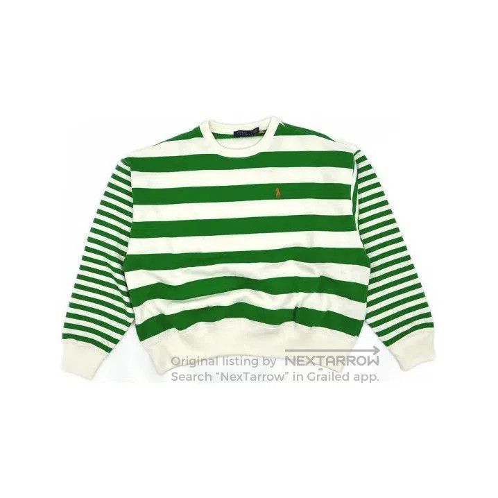 Polo Ralph Lauren Polo Ralph Lauren Unisex Green White Stripe Sweatshirt. Size US M / EU 48-50 / 2 - 2 Thumbnail