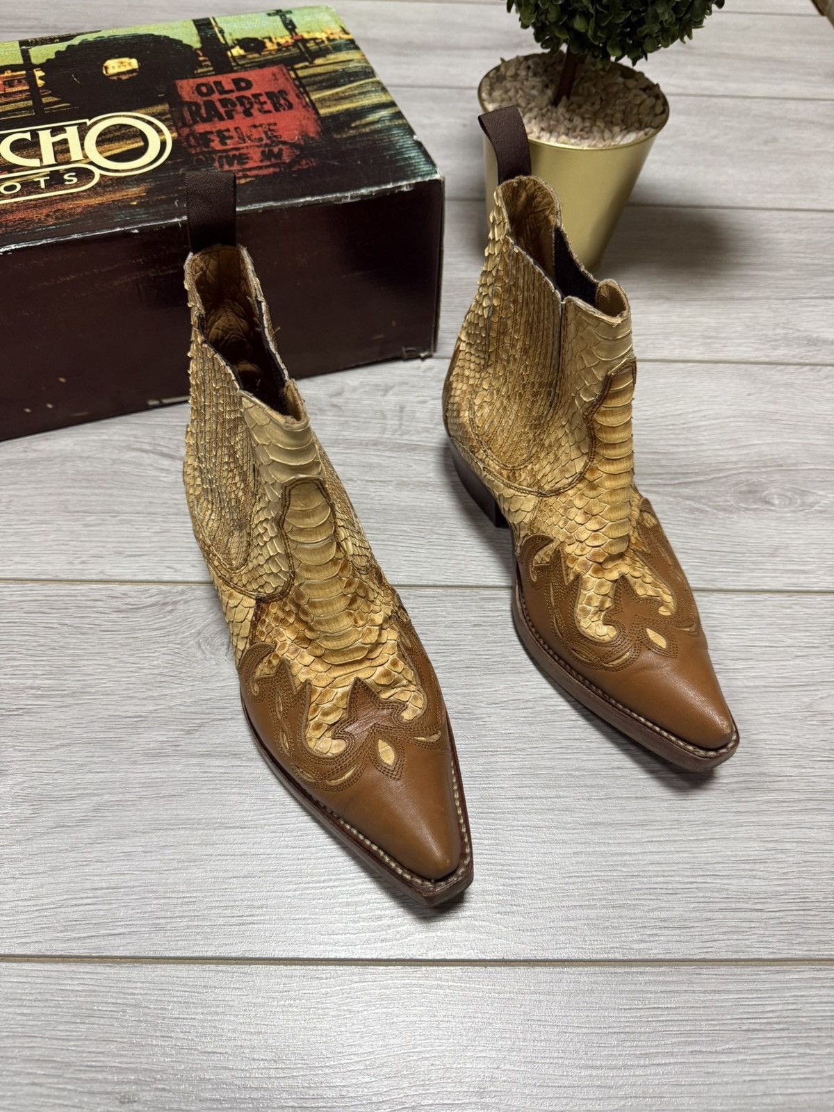 Sancho Boots Sancho python saba ar maiz high Chelsea cowboy leather boots Size US 7 / IT 37 - 2 Thumbnail