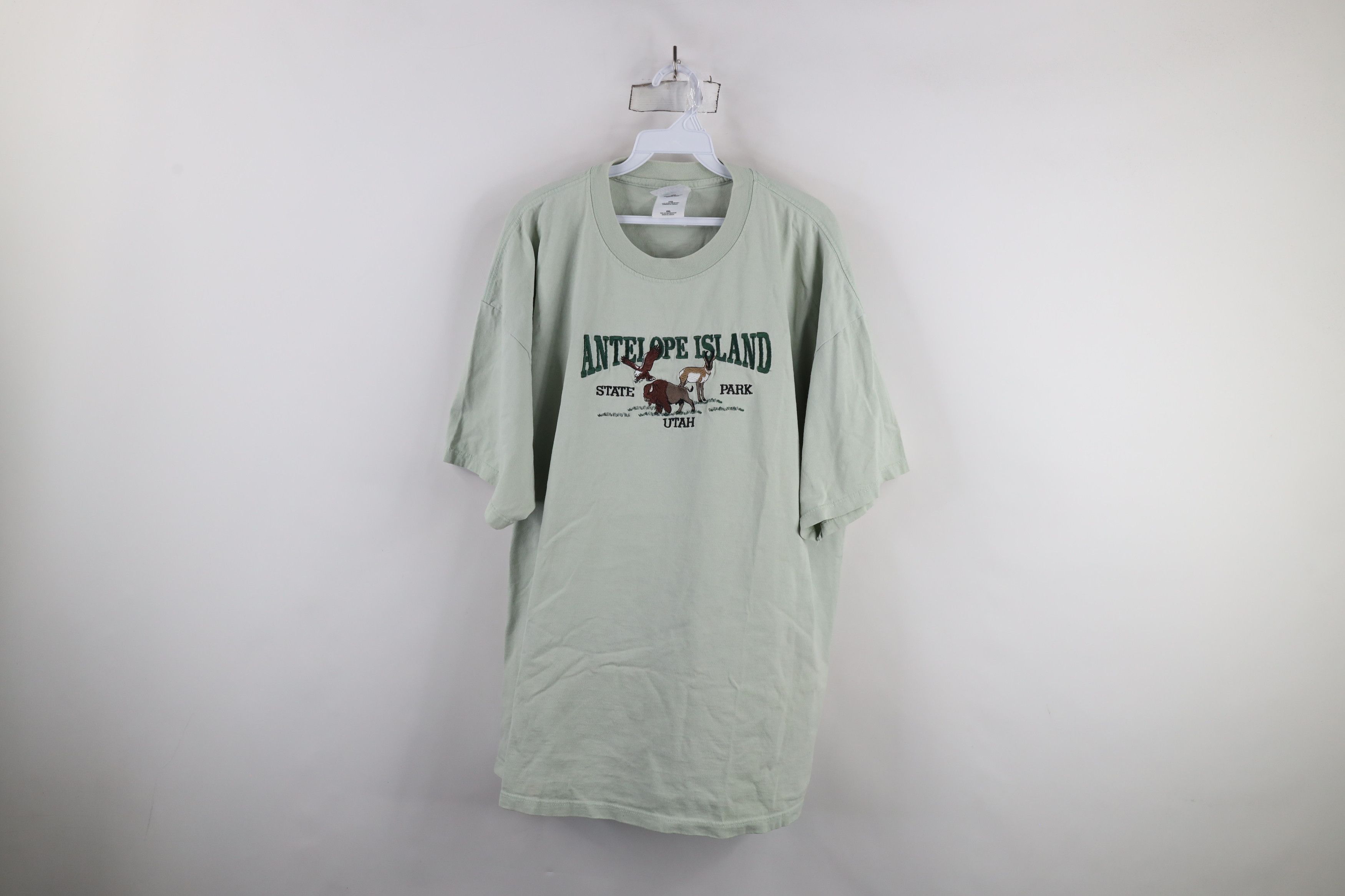 Vintage Vintage 90s Streetwear Island State Park Utah T-Shirt Green Size US XXL / EU 58 / 5 - 1 Thumbnail