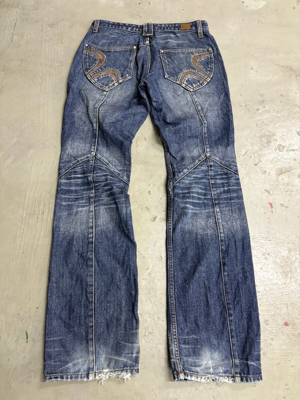 Tornado Mart 🥵Nicole club for men // Distressed Indigo Flared Denim Size US 31 - 1 Thumbnail