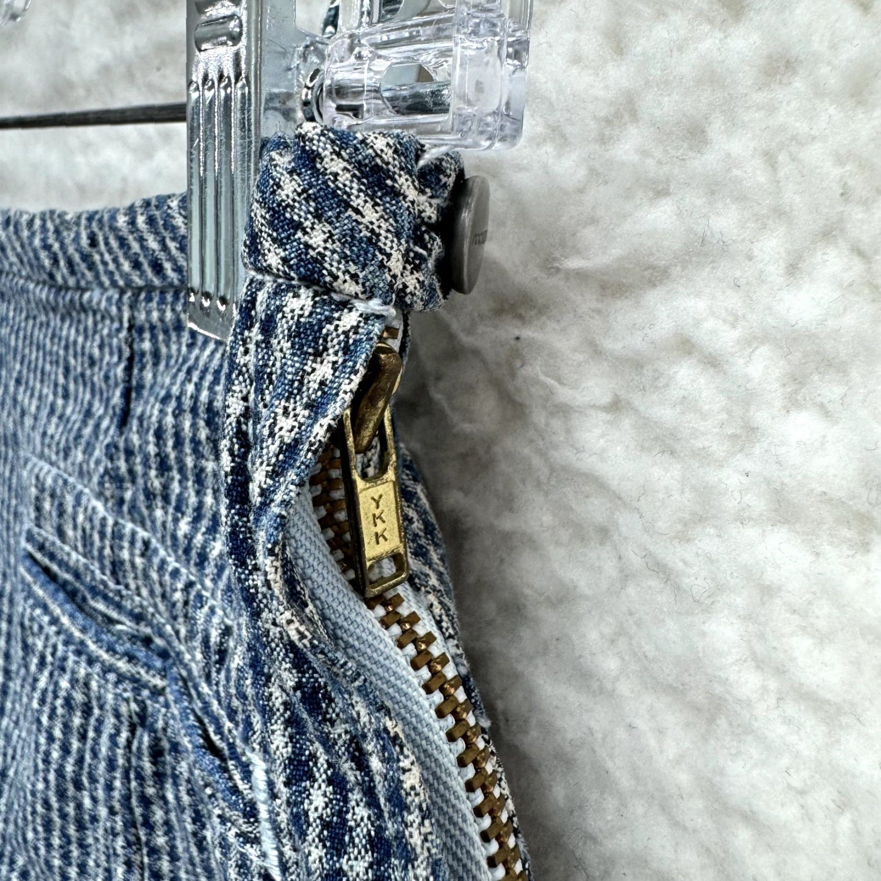 Dockers Y2K Vintage Mini Skirt 4 26 Small High Waisted Gingham Plaid Preppy Cottagecore Dockers Knit Blue Womens Size 27" / US 4 / IT 40 - 3 Thumbnail