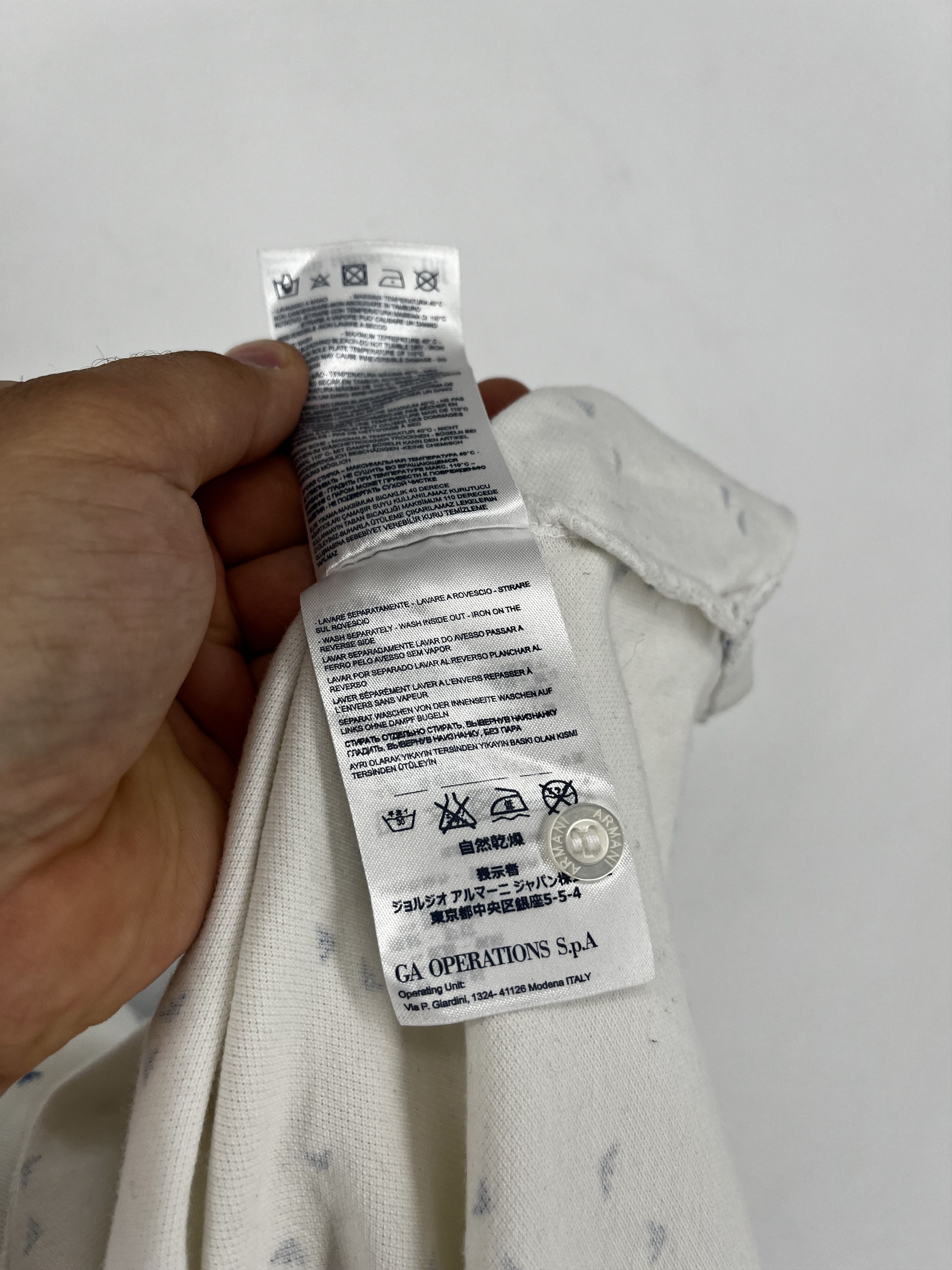 Armani Armani Jeans Monogram Logo Washed White Polo Size L Size US L / EU 52-54 / 3 - 12 Thumbnail