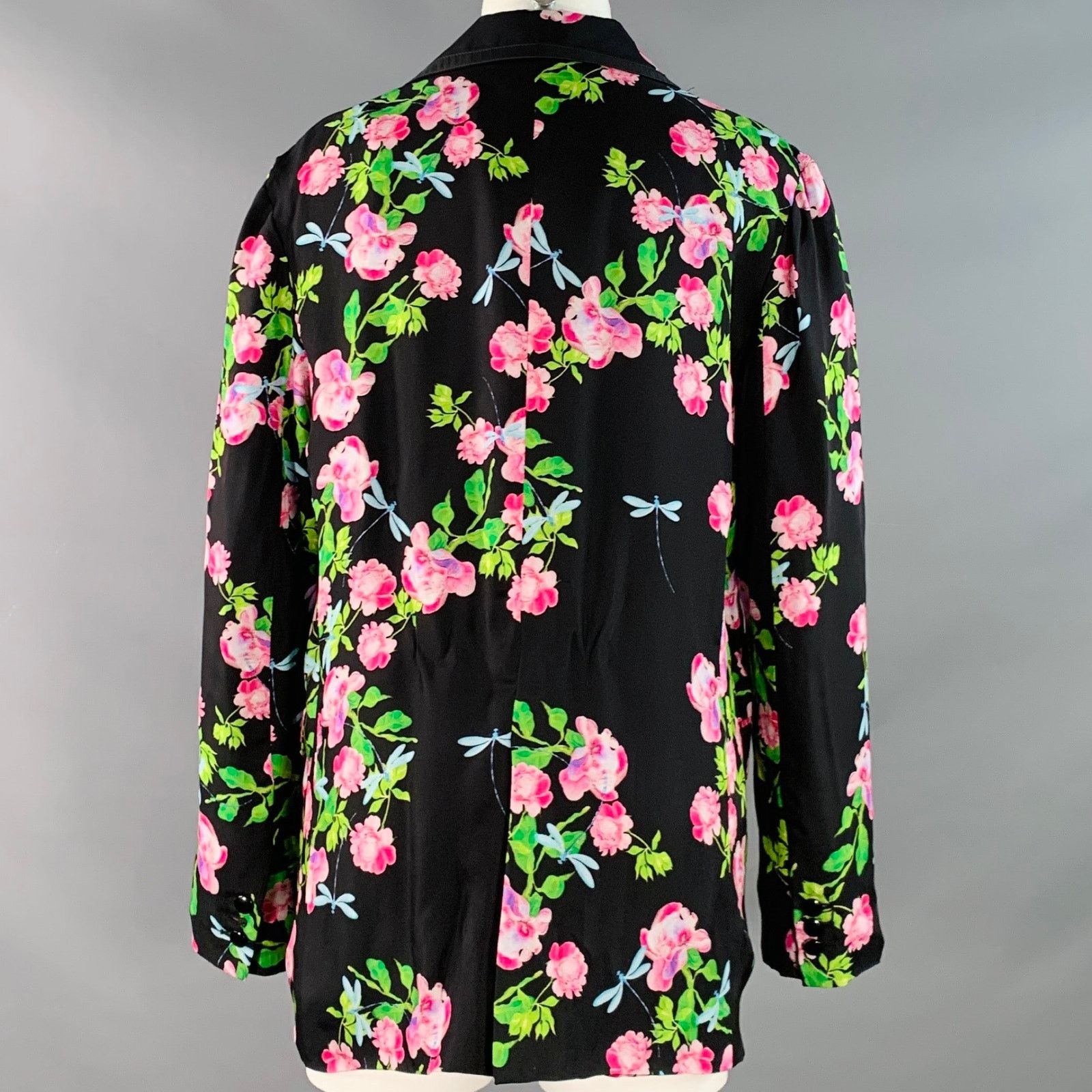 Cynthia Rowley Multi Color Silk Twill Floral Notch Lapel Jacket Blazer Size M / US 6-8 / IT 42-44 - 4 Thumbnail