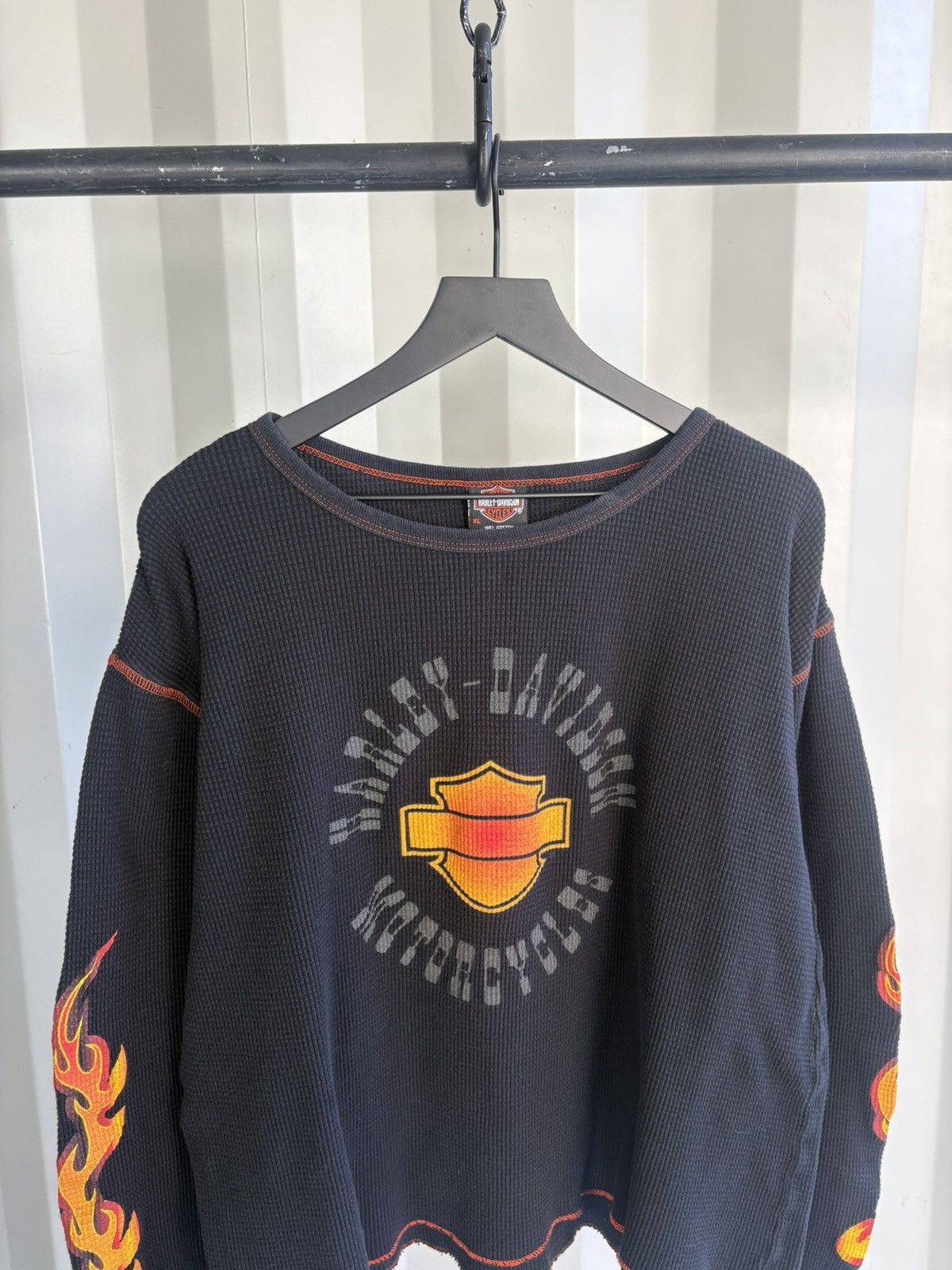 Harley Davidson Thrashed Flame Thermal Distressed Band Erd grunge WCC Faded Size US XL / EU 56 / 4 - 3 Thumbnail