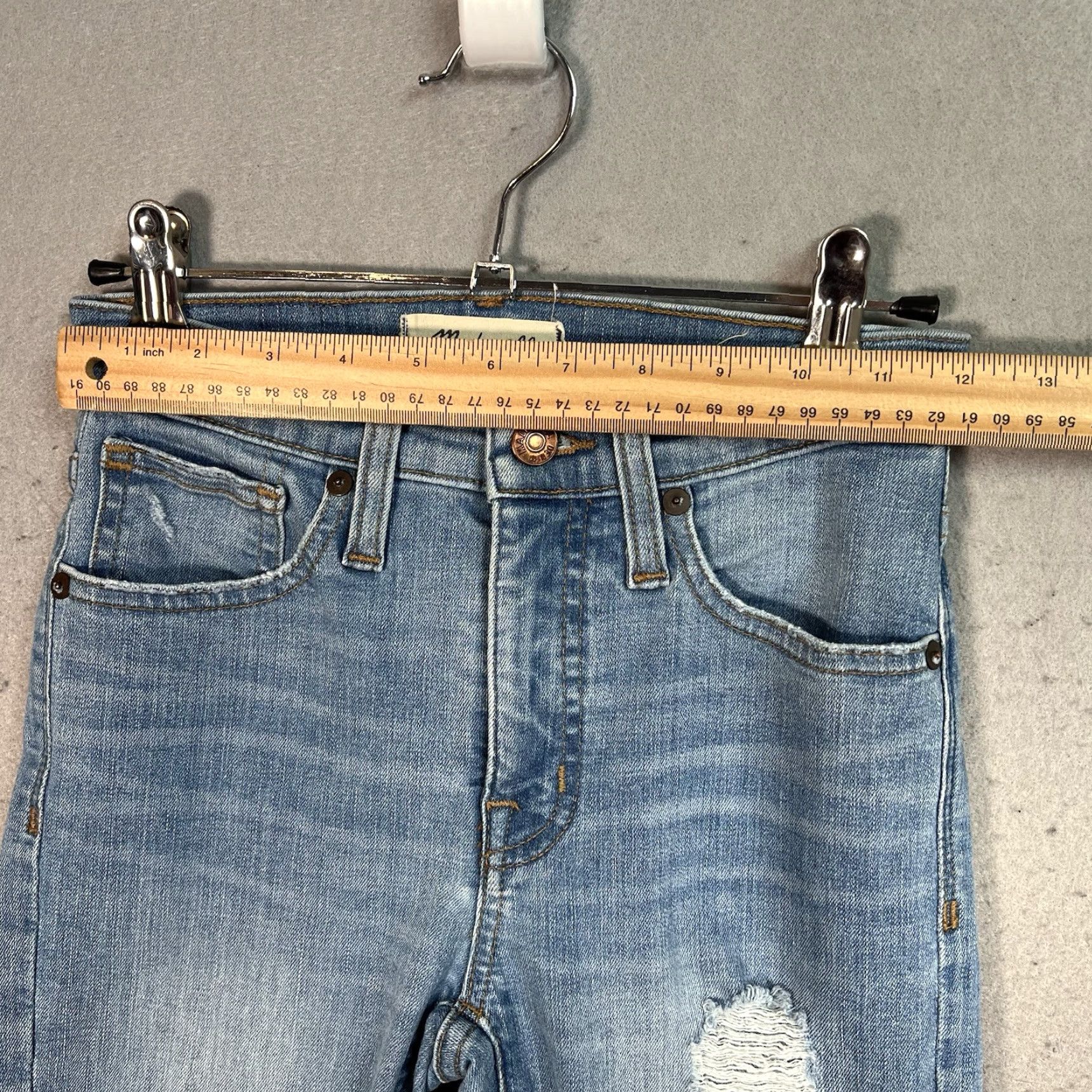 Madewell Madewell 9" High-Rise Skinny Jeans in Ontario Wash Distressed-Hem Edition 23 Women Jeans Size 40" / US 18 - 3 Thumbnail