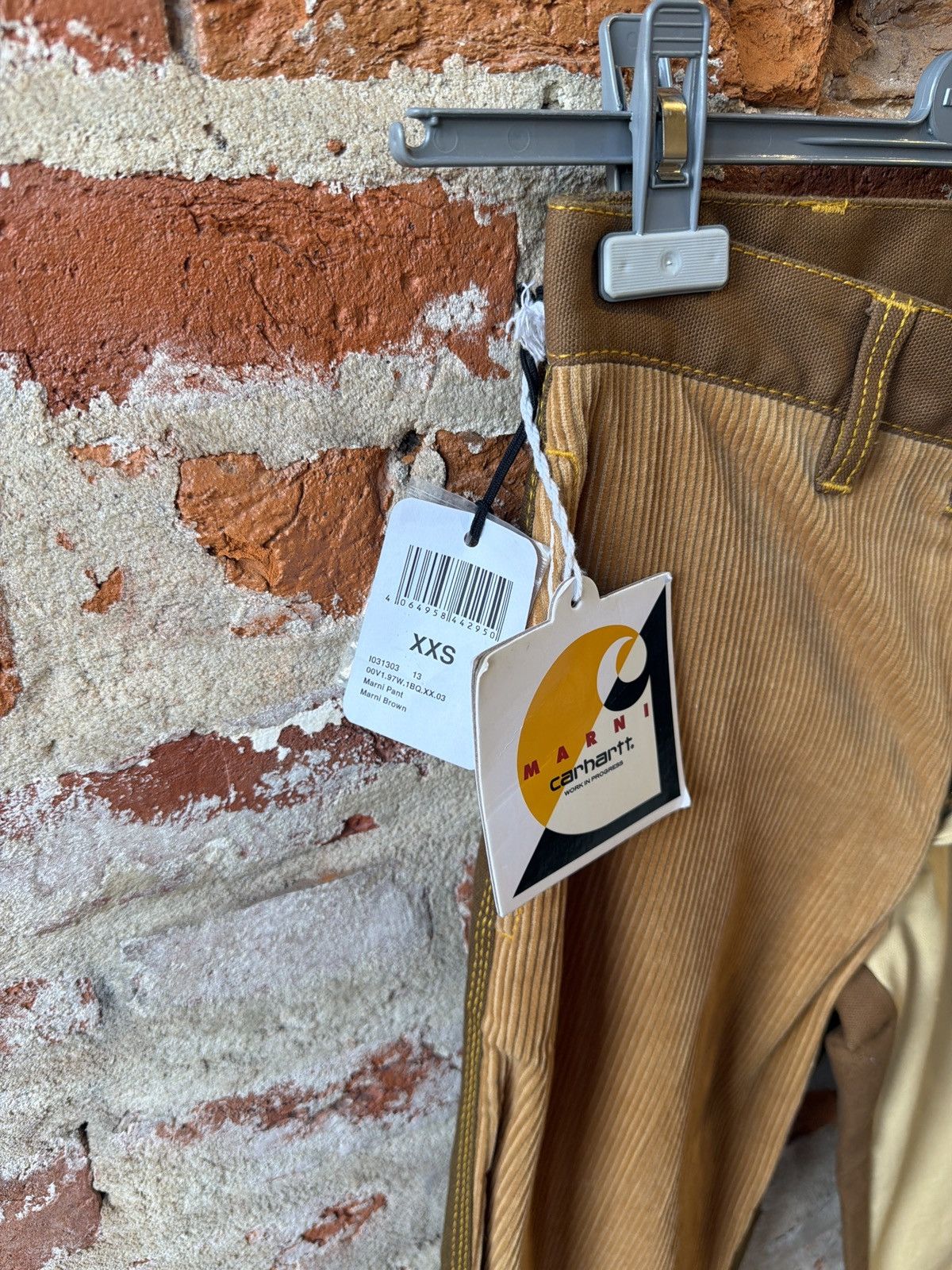 Carhartt Wip × Marni Marni x Carhartt WIP Mix Fabric Pant (Brown SZ XXS) Size US 27 - 6 Thumbnail