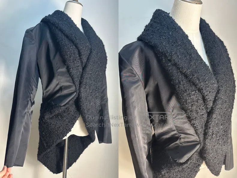 Issey Miyake Issey Miyake Black Asymmetric Furry Irregular 3D Coat Size M / US 6-8 / IT 42-44 - 2 Thumbnail