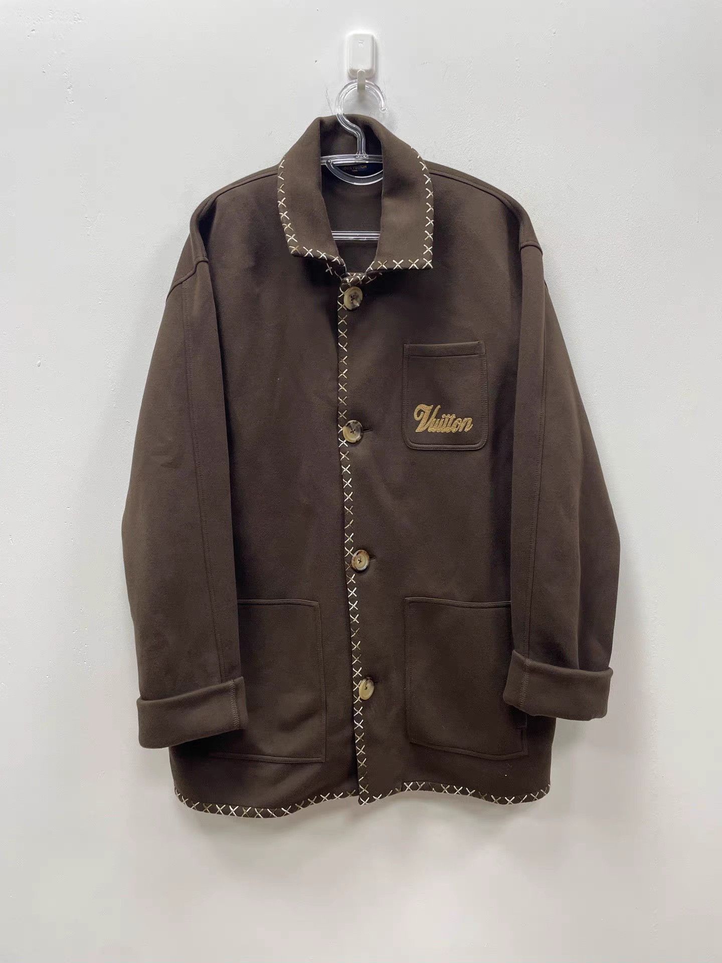 Louis Vuitton Brown Button-Front Light Jacket with Stitching Detail Size US XXL / EU 58 / 5 - 1 Thumbnail