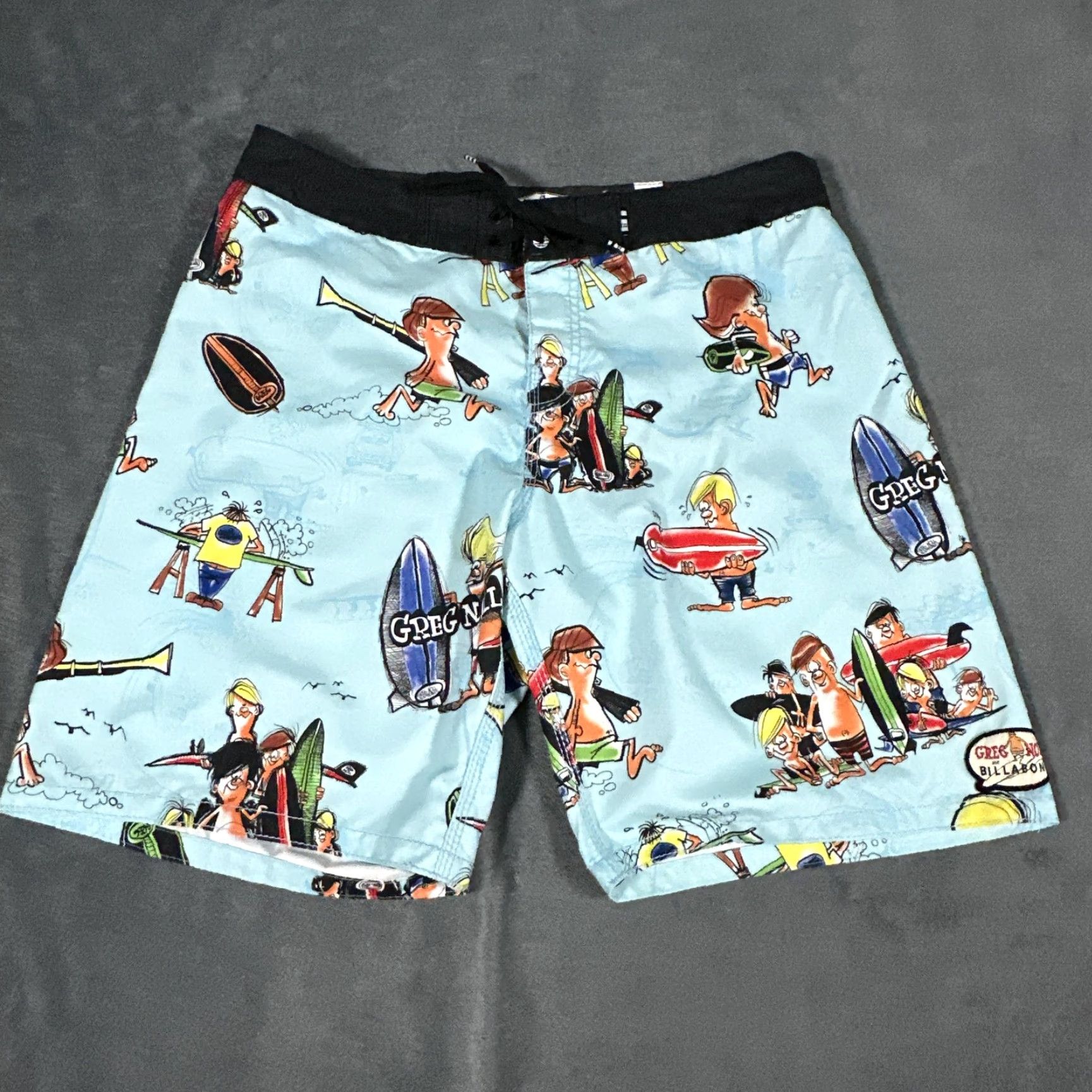 Billabong Billabong Board Shorts Mens 36 Blue Greg Noll Recycler Surf Swim Trunks Print Size US 36 / EU 52 - 2 Thumbnail