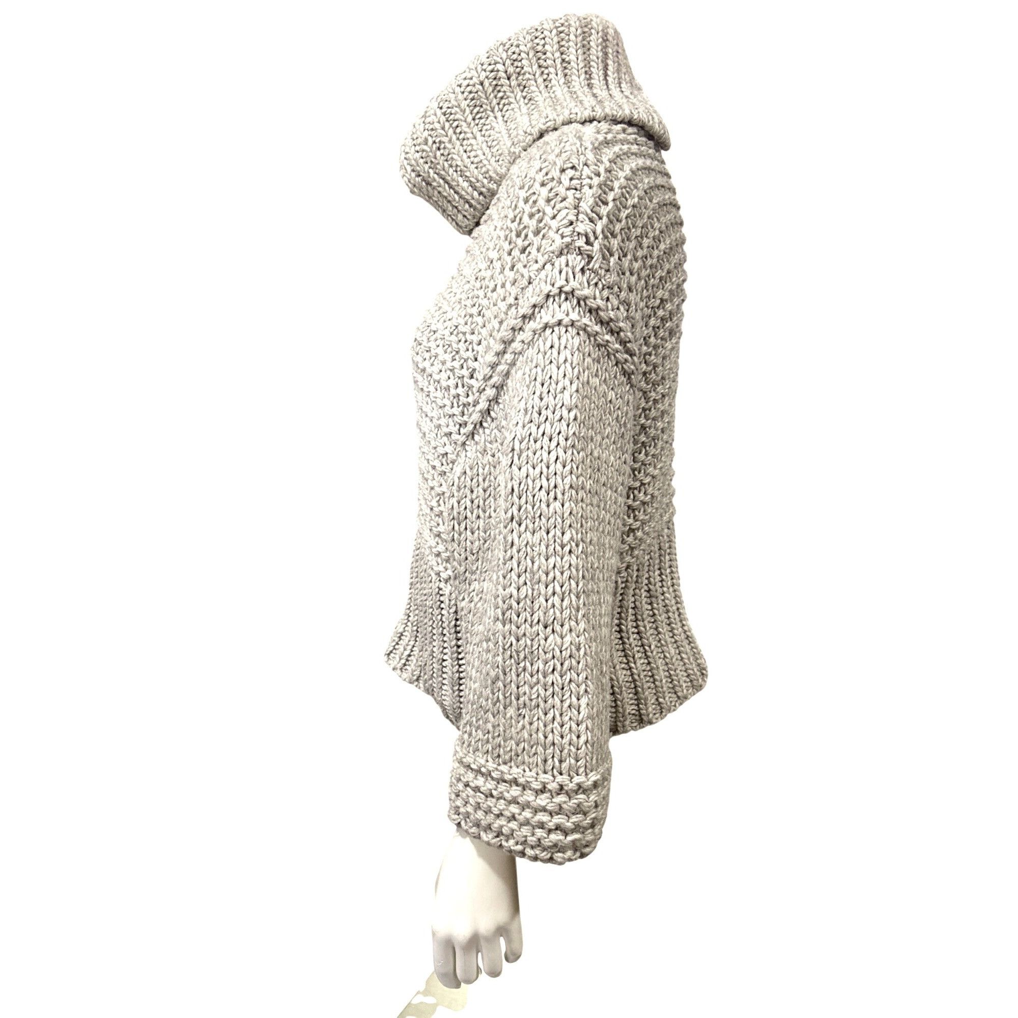 Other LUSH Small Oatmeal Chunky Turtleneck Sweater Cropped Texture Size S / US 4 / IT 40 - 3 Thumbnail