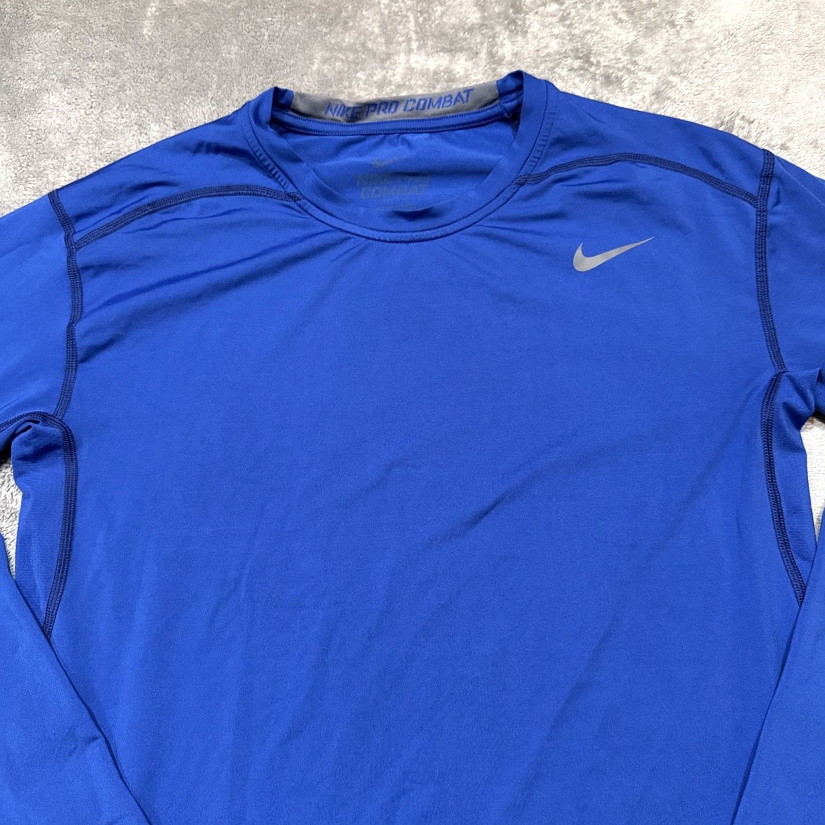 Nike Nike Shirt Mens XXL Blue Pro Combat Dri-Fit Compression Long Sleeve Training 2XL Size US XXL / EU 58 / 5 - 2 Thumbnail