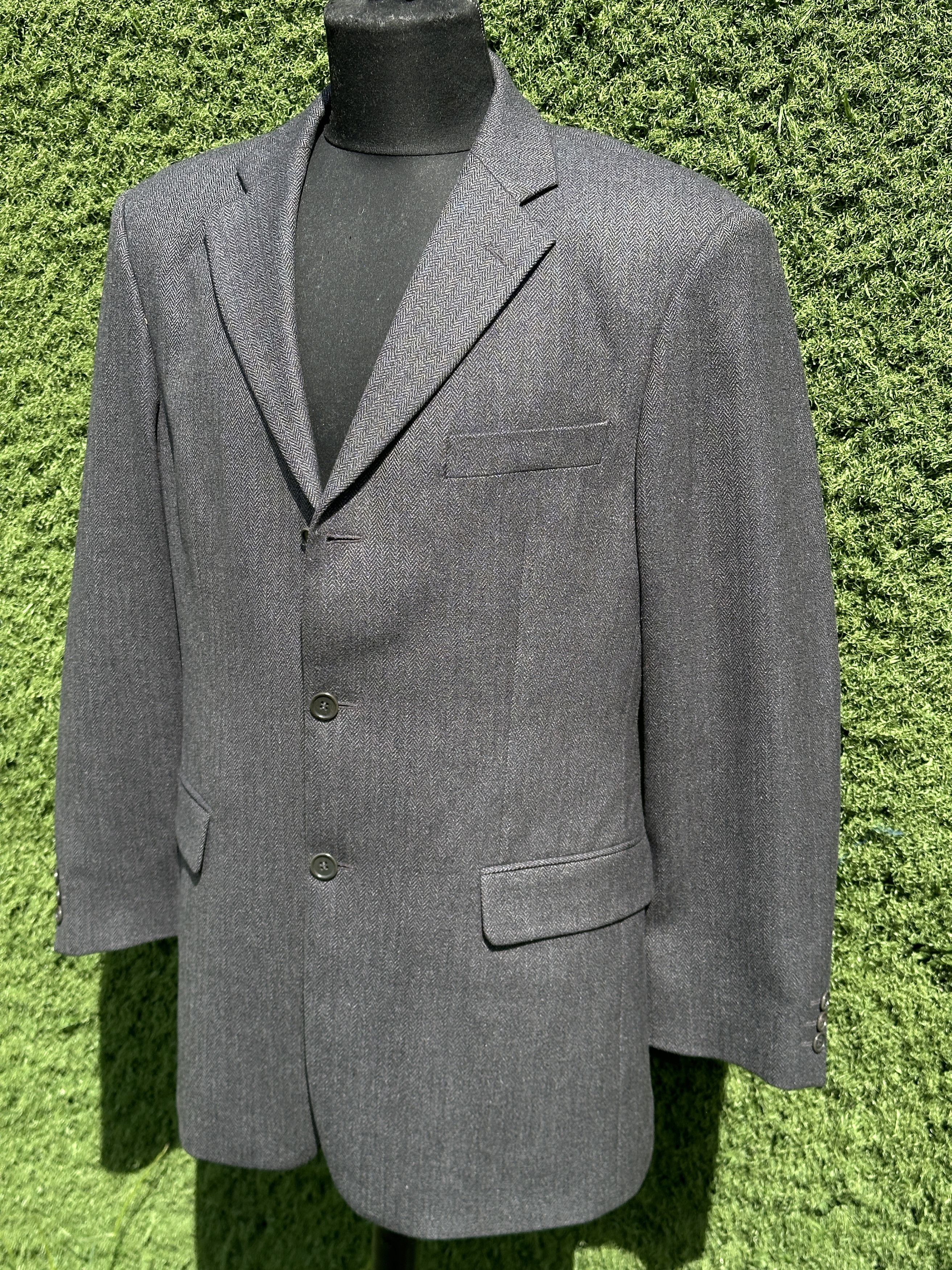 Balmain Balmain Paris Herringbone Wool Suit Blazer Double Vent IT 52 Size 52R - 10 Thumbnail