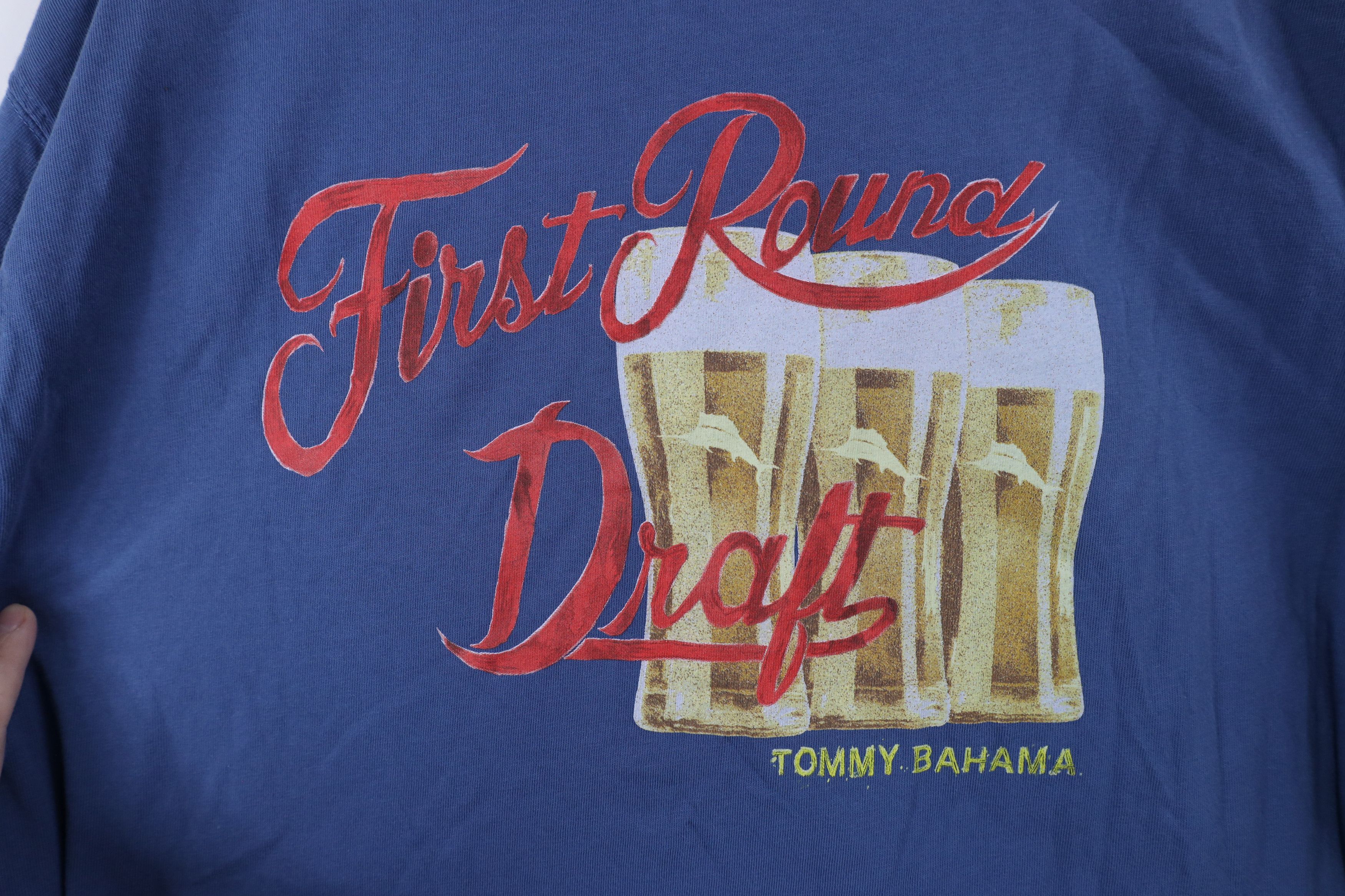 Tommy Bahama × Vintage Tommy Bahama Relax First Round Draft Beer Football T-Shirt Size US L / EU 52-54 / 3 - 8 Thumbnail