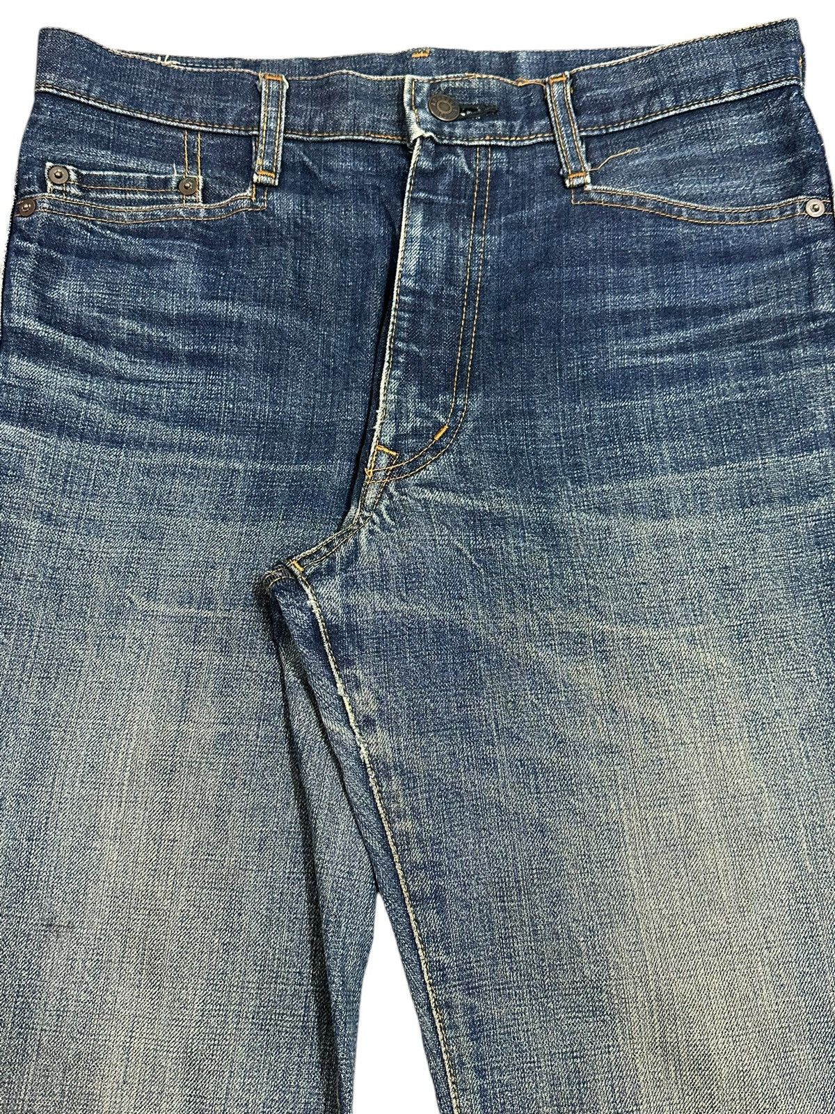 ABAHOUSE Vintage Japanese Abahouse Blue Wash Distressed Flare Jeans Size US 31 - 4 Thumbnail
