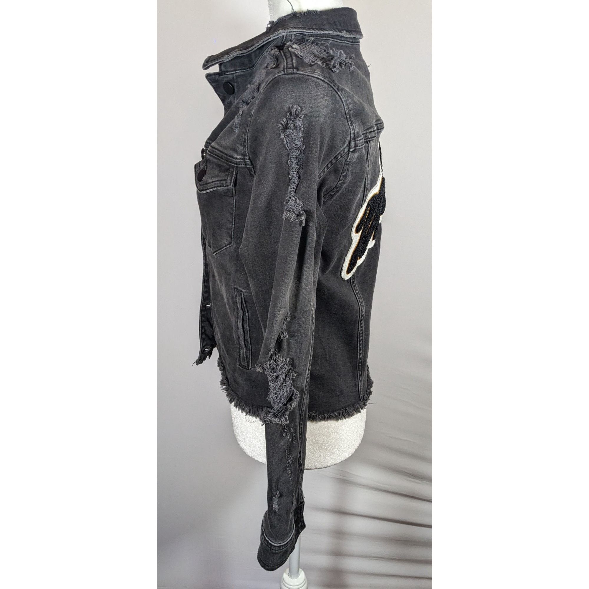 Other Raiine Black Distressed Denim Malibu Jacket Size M / US 6-8 / IT 42-44 - 9 Thumbnail