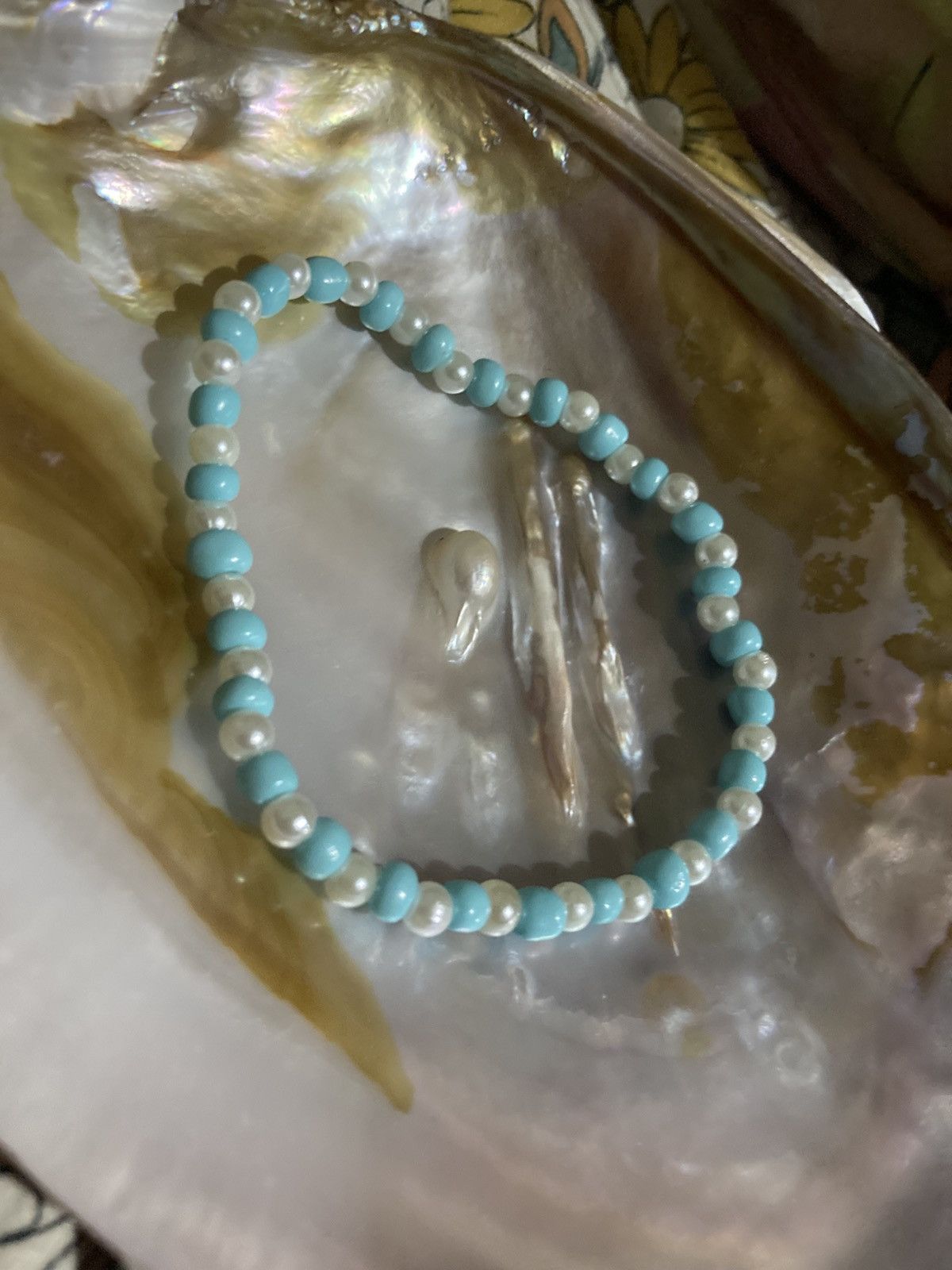 Other Blue and faux pearl bracelet Size ONE SIZE - 2 Thumbnail