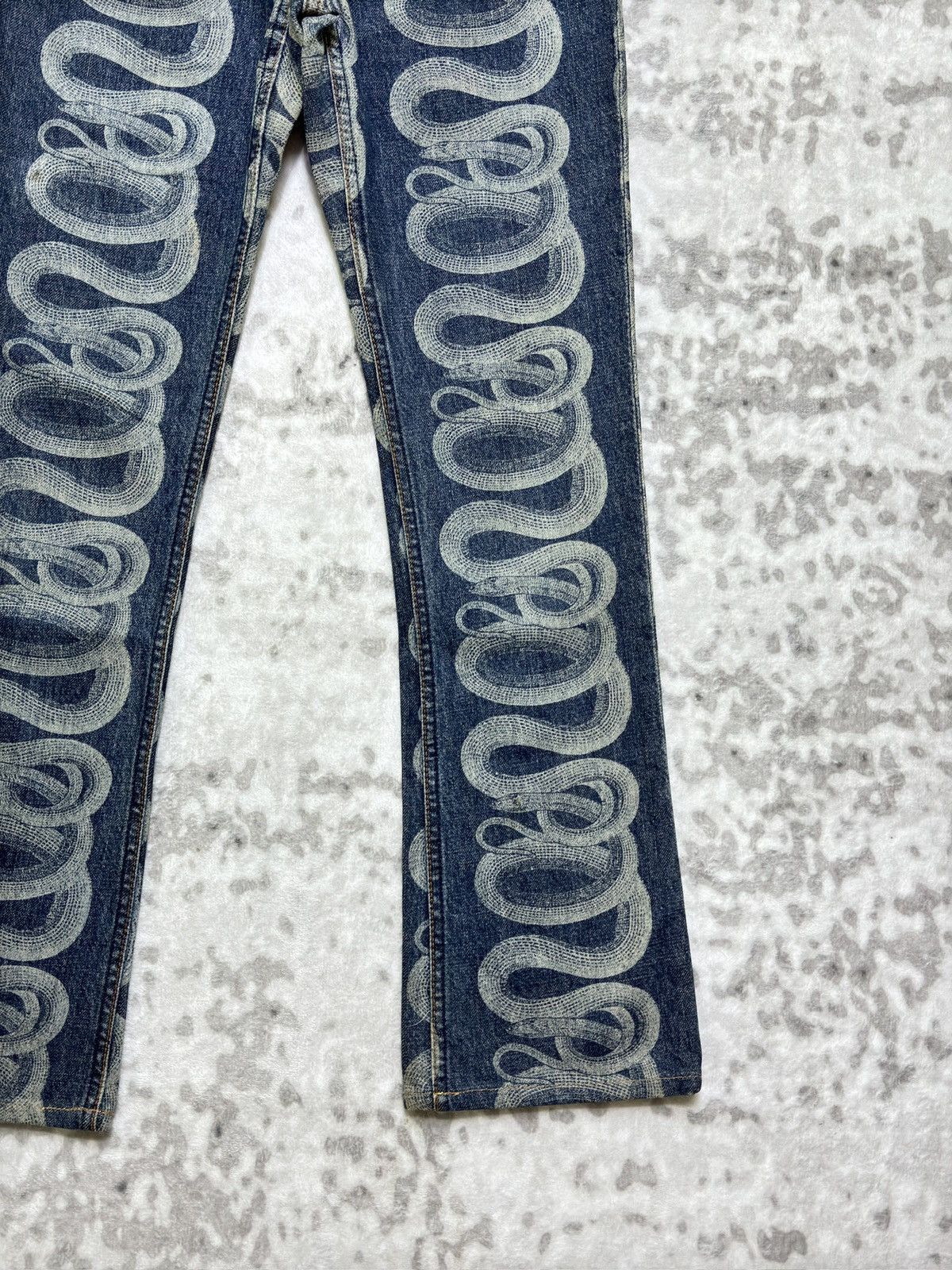 Hysteric Glamour Vintage Hysteric Glamour Flare Iconic Snake Print Denim Size US 27 - 6 Thumbnail