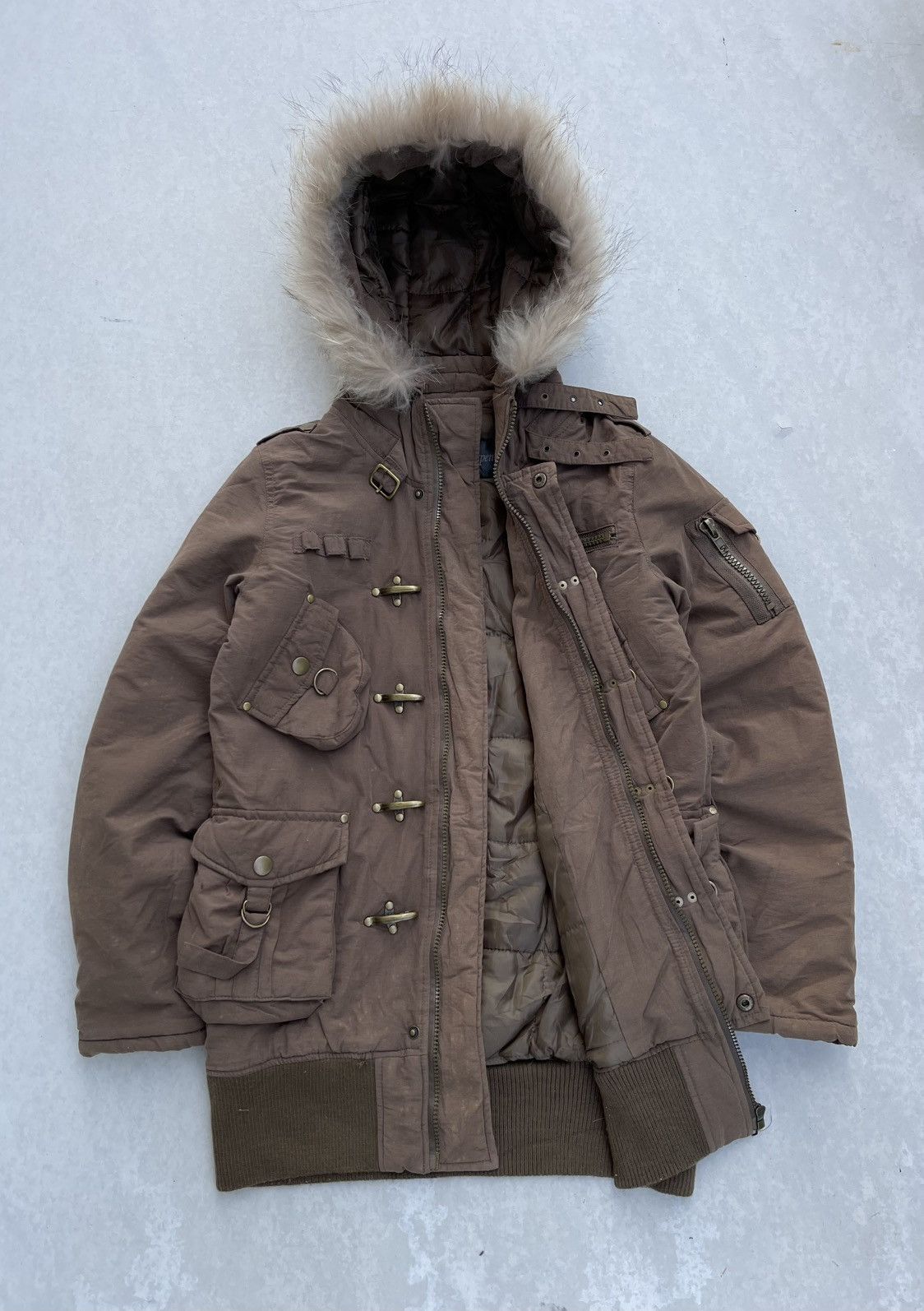 If Six Was Nine 🔥Vtg Ant Werpen Fireman Clasp Bondage Jacket With Fur Hoodie Size US M / EU 48-50 / 2 - 3 Thumbnail