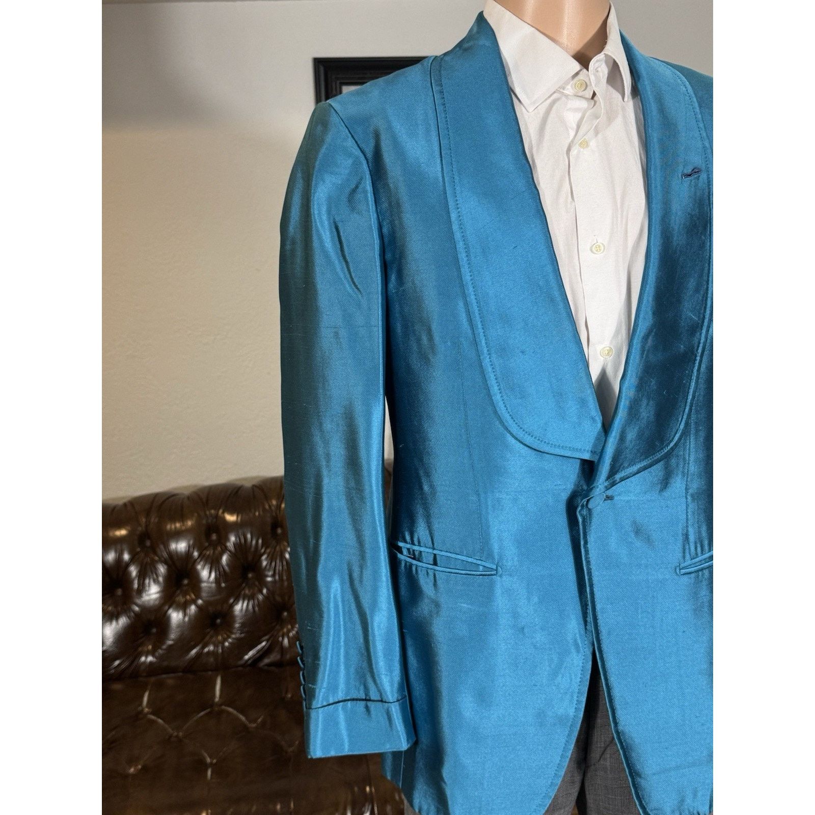 Tom Ford Tom Ford Turqouise Tuxedo Dinner Jacket 48R 38R 32x32 Pants Size 38R - 3 Thumbnail